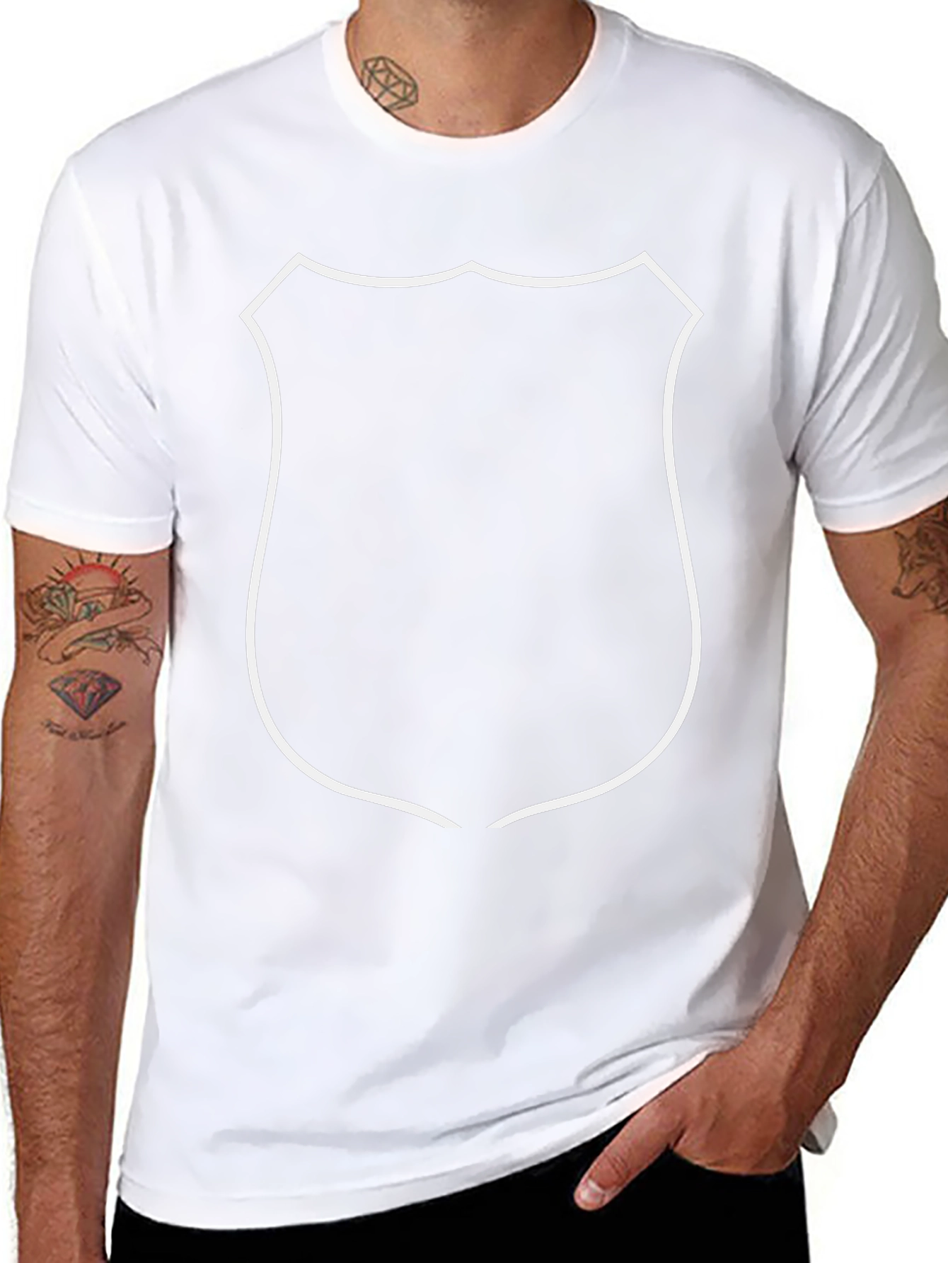 Black T-Shirt with Shield Graphic