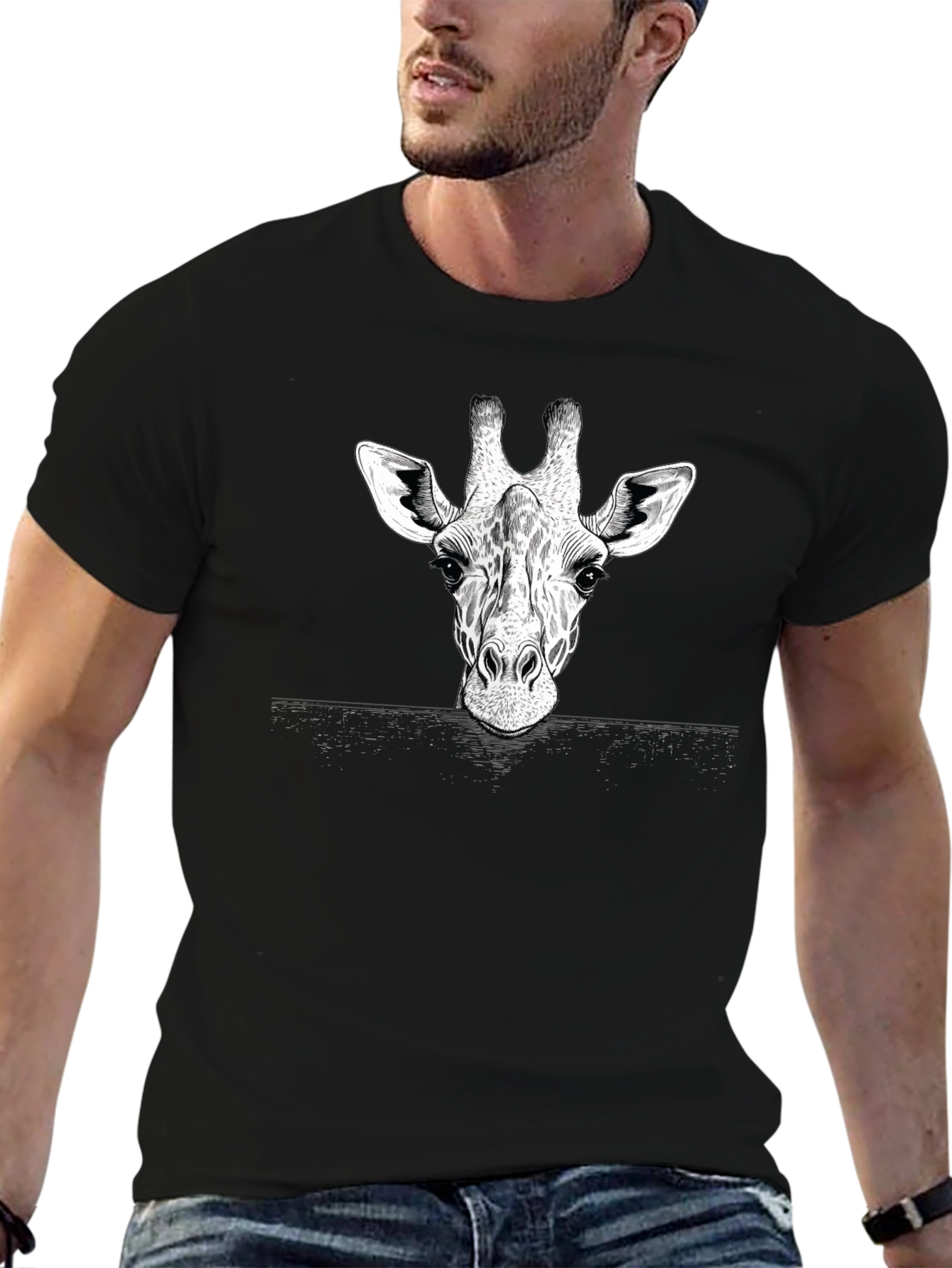 Giraffe Graphic Print T-Shirt