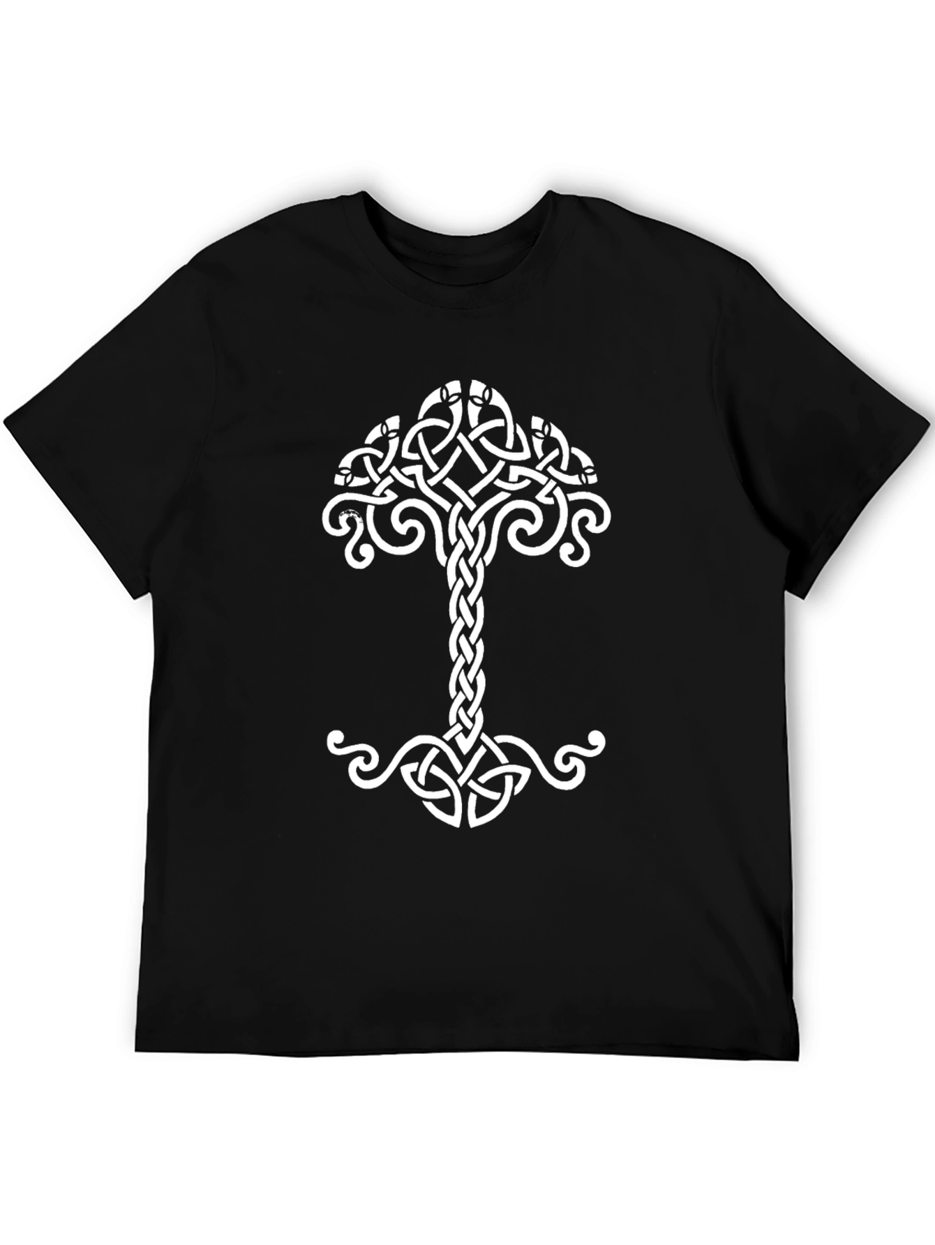 Yggdrasil Tree of Life Celtic Knot Black T-Shirt