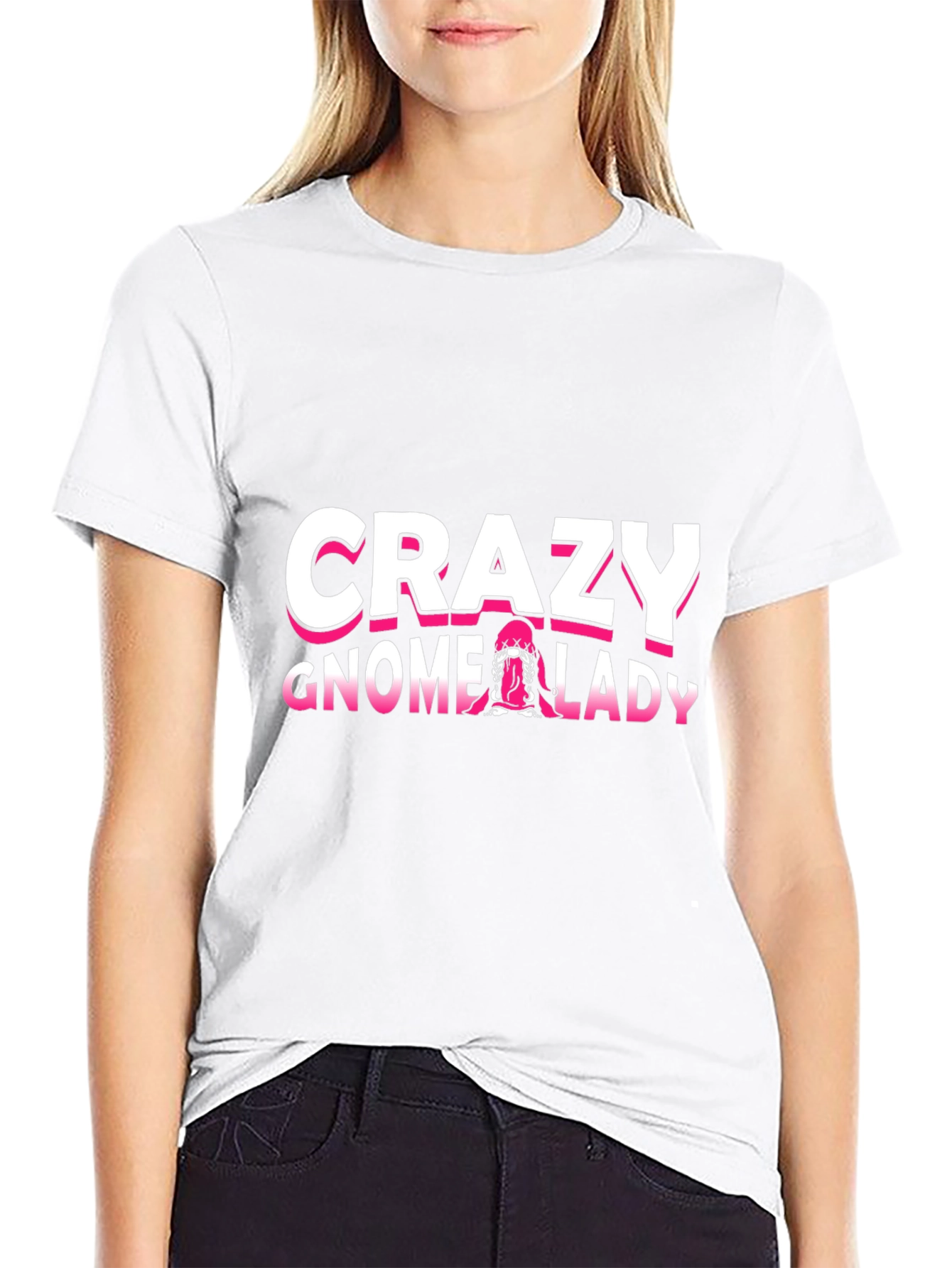 Crazy Gnome Lady T-Shirt
