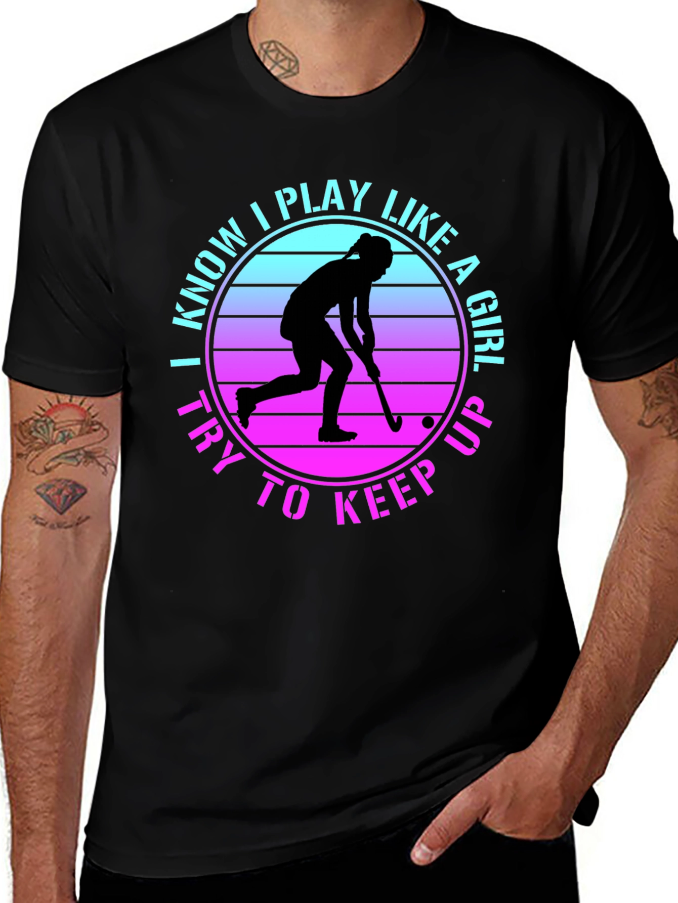 I Play Like a Girl Field Hockey Tee
