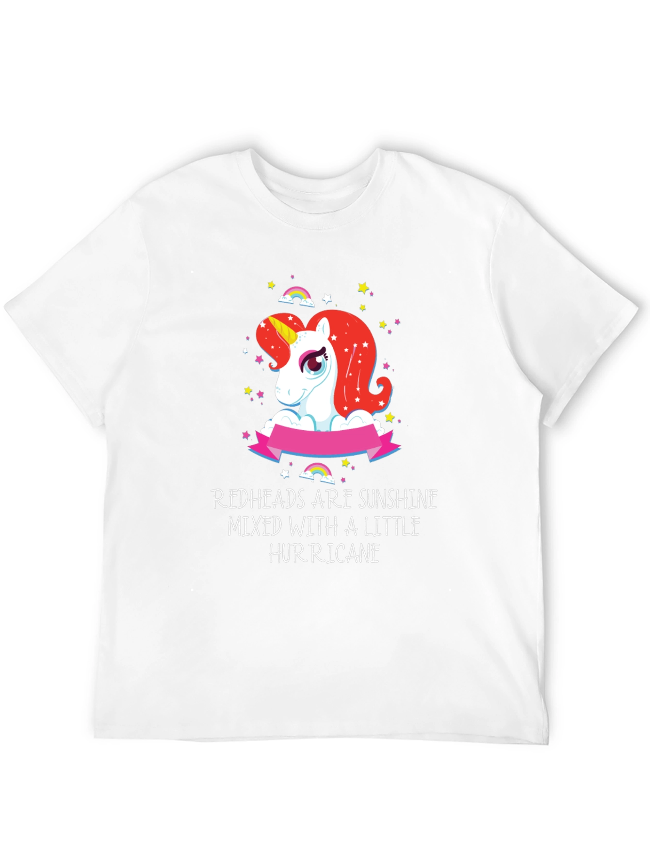 Redhead Sunshine Hurricane Unicorn Black T-Shirt