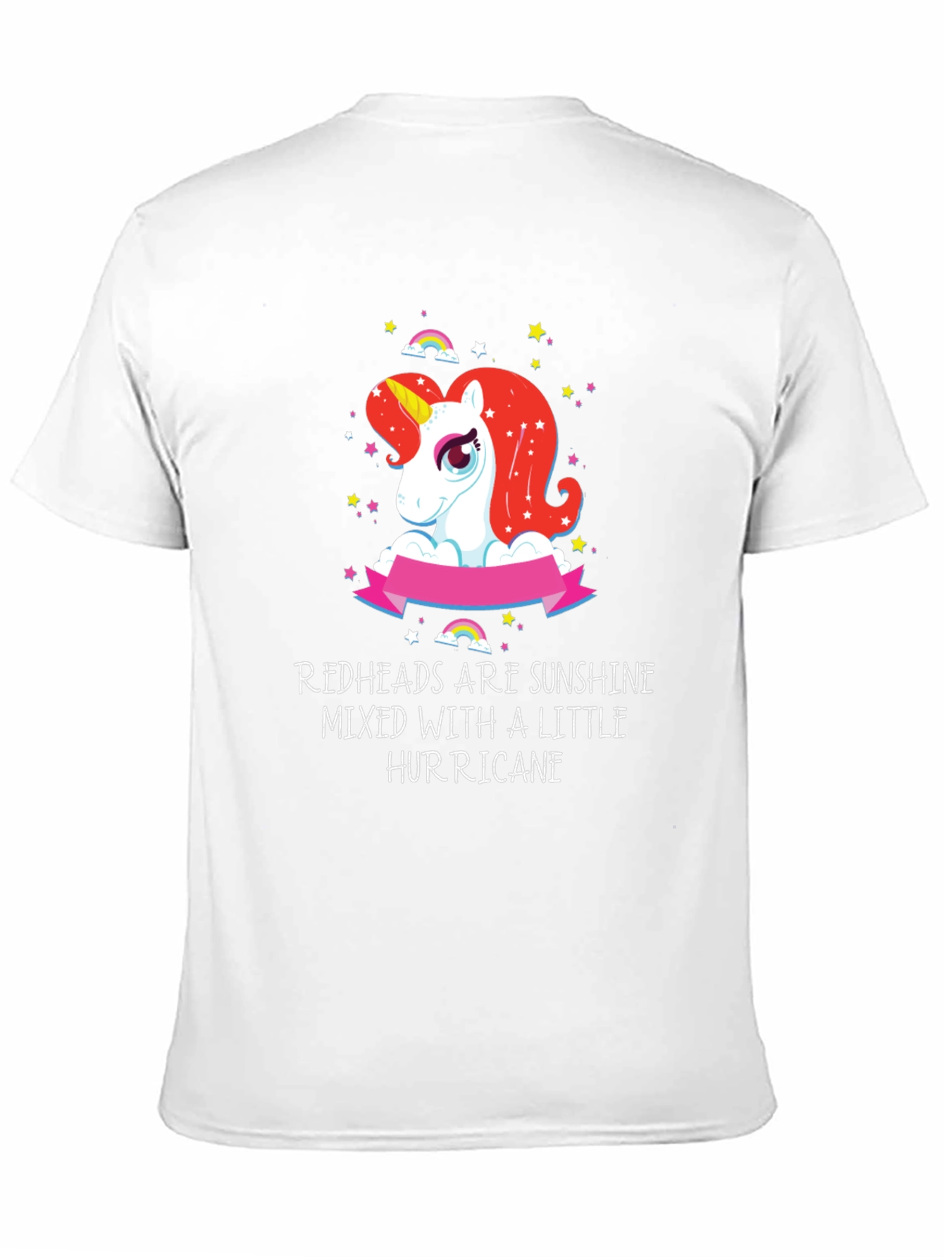 Redhead Sunshine Hurricane Unicorn Black T-Shirt