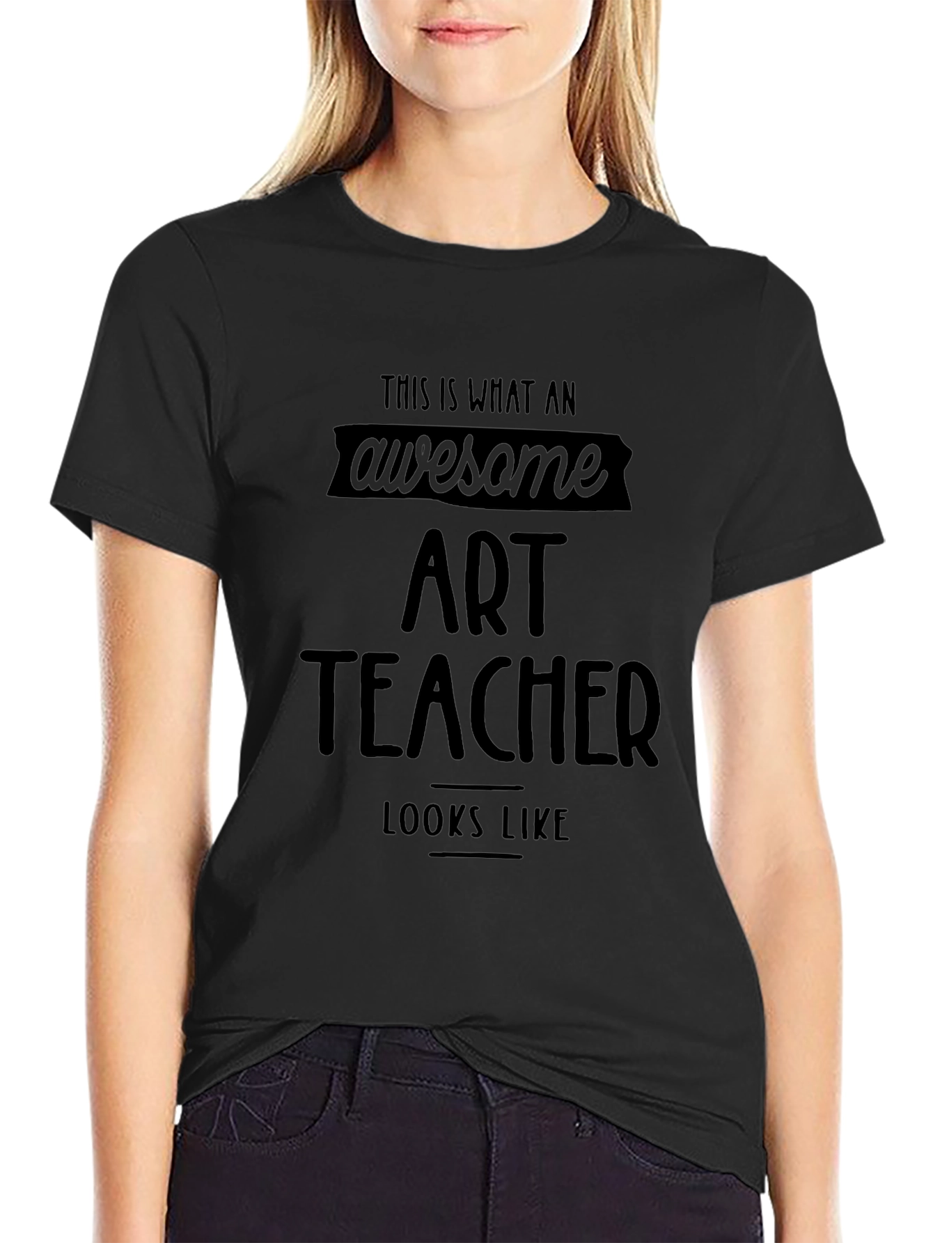 Awesome Art Teacher Black T-Shirt