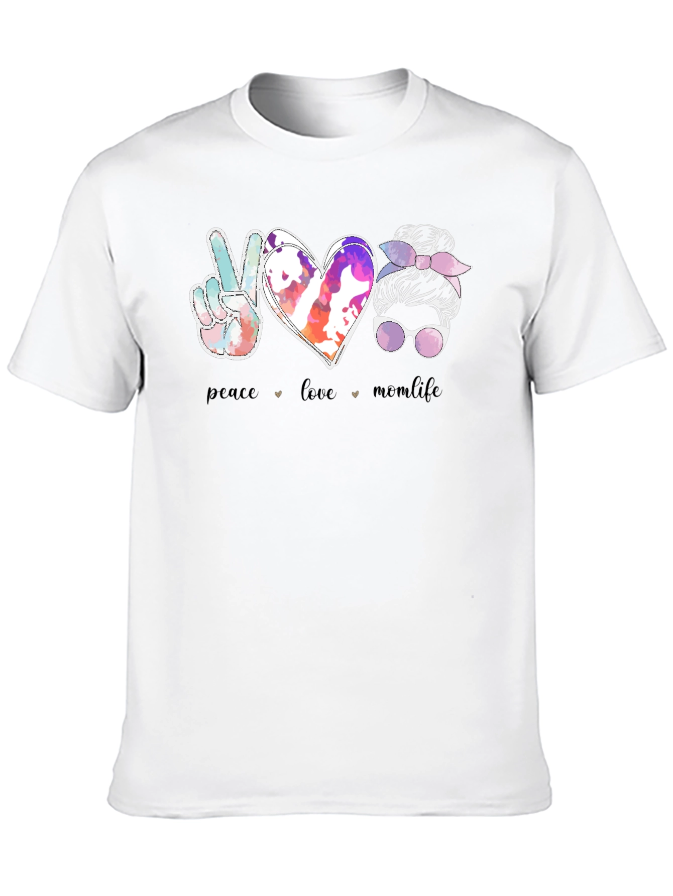 Peace Love Mom Life Graphic Tee