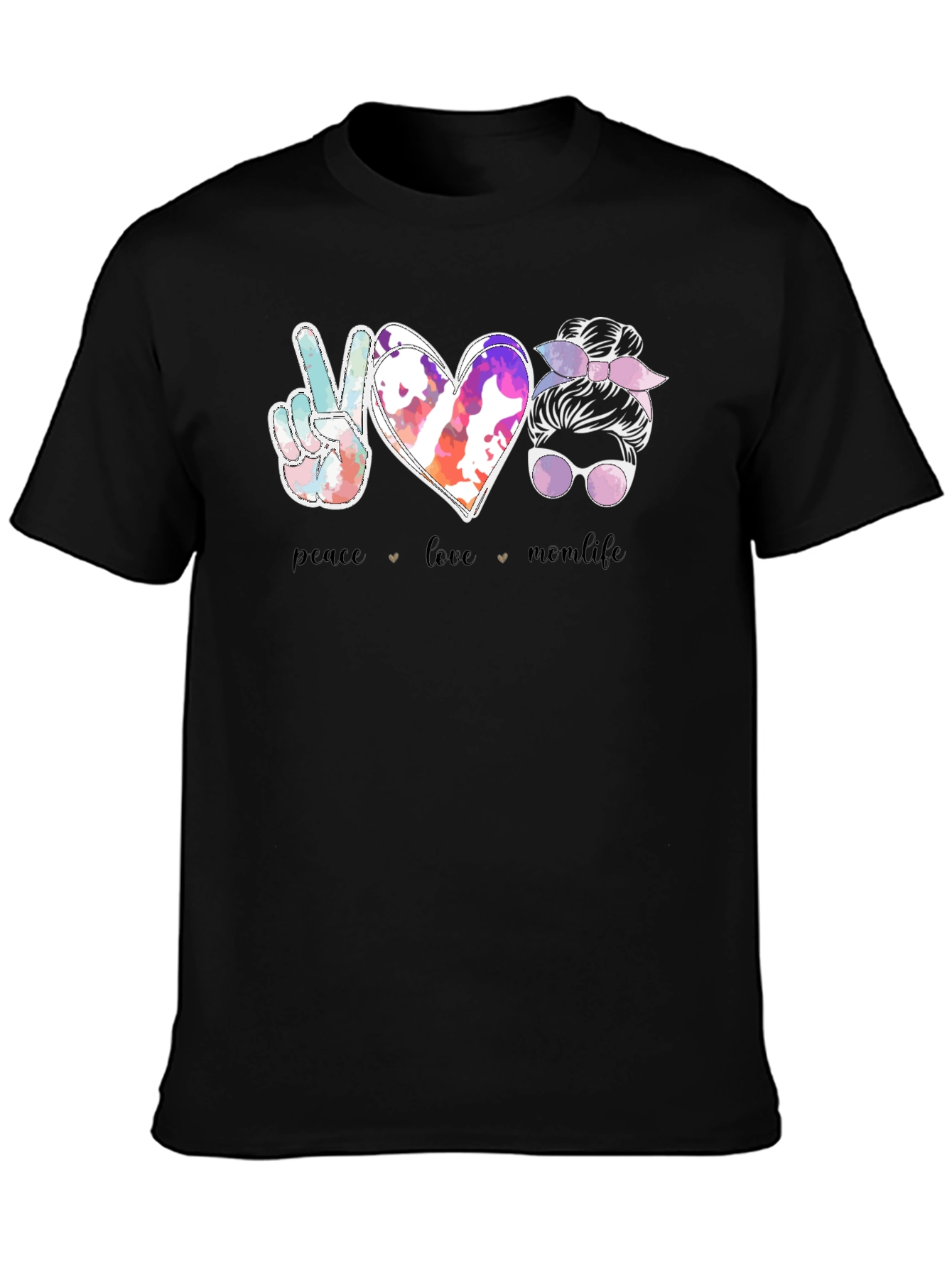 Peace Love Mom Life Graphic Tee