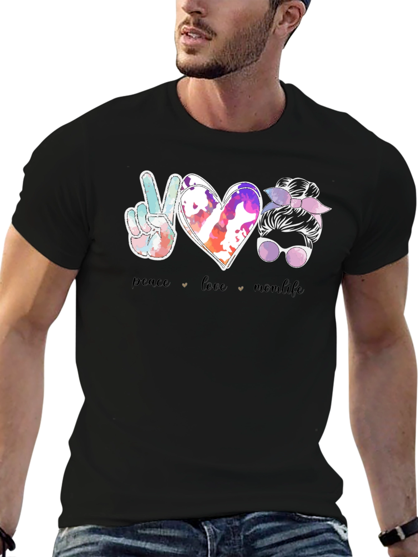 Peace Love Mom Life Graphic Tee