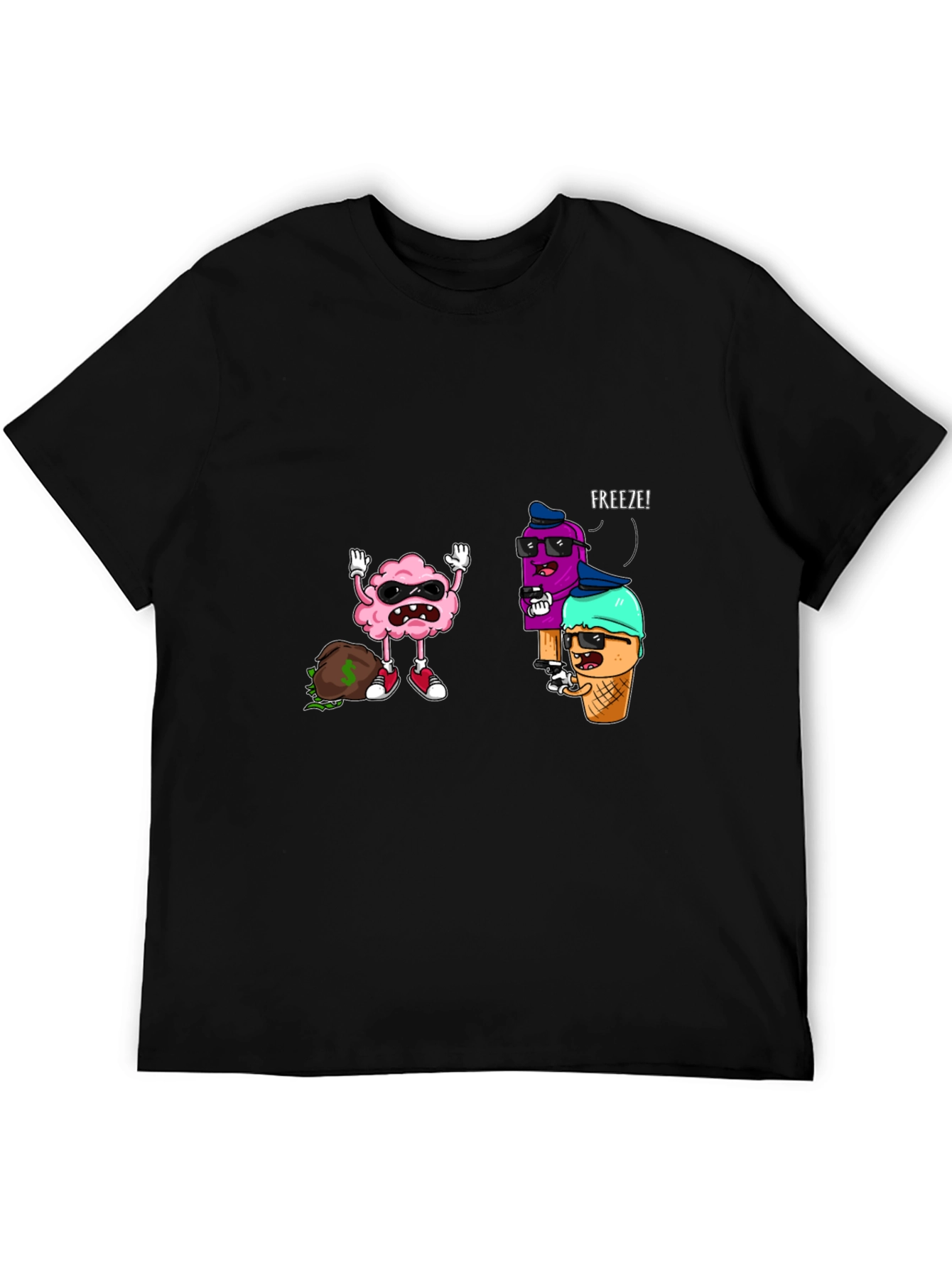 Funny Ice Cream Gangster Graphic Tee