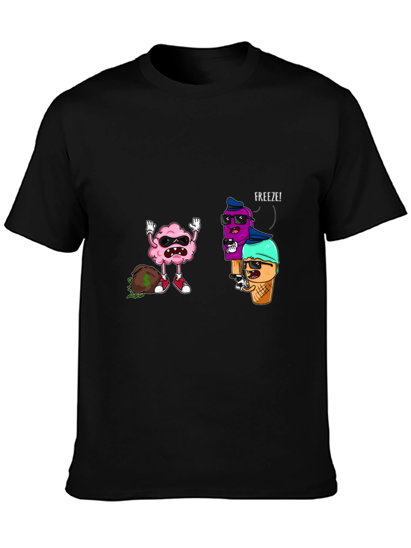 Funny Ice Cream Gangster Graphic Tee