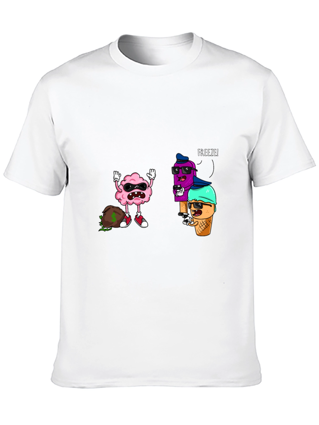 Funny Ice Cream Gangster Graphic Tee