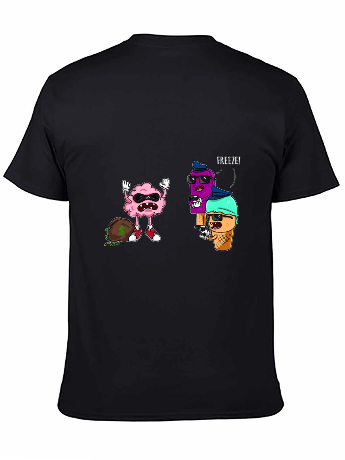 Funny Ice Cream Gangster Graphic Tee