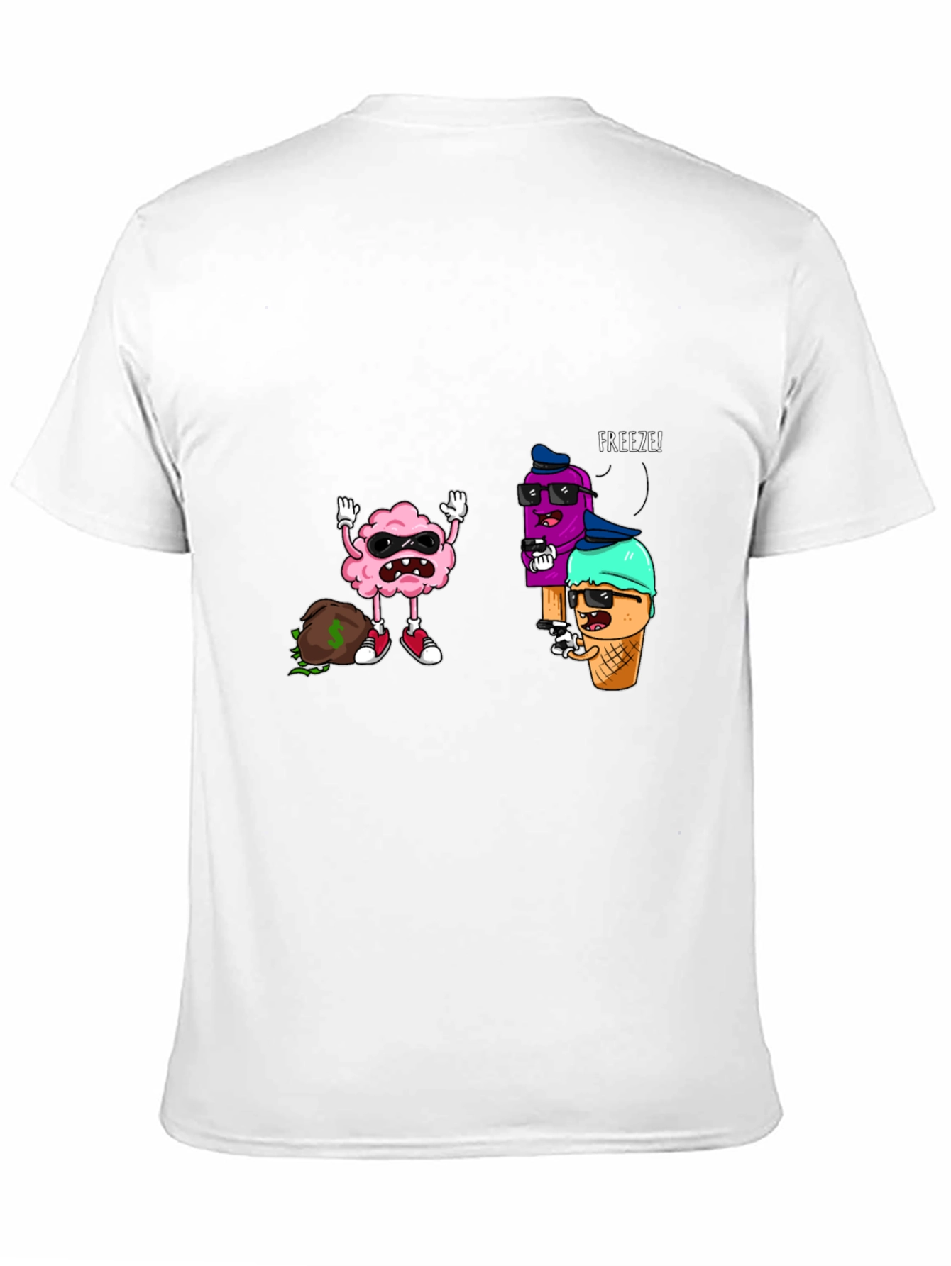 Funny Ice Cream Gangster Graphic Tee