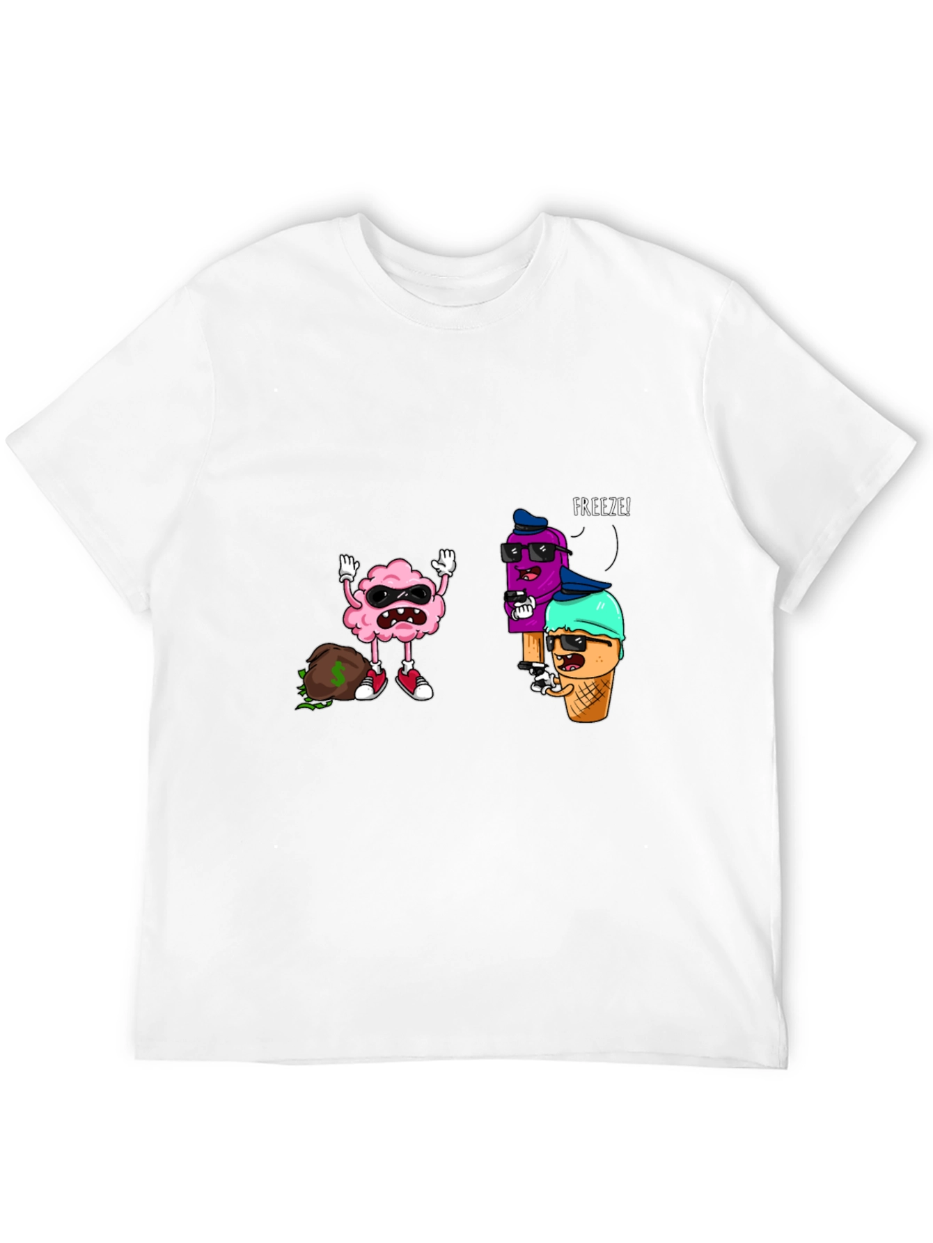 Funny Ice Cream Gangster Graphic Tee