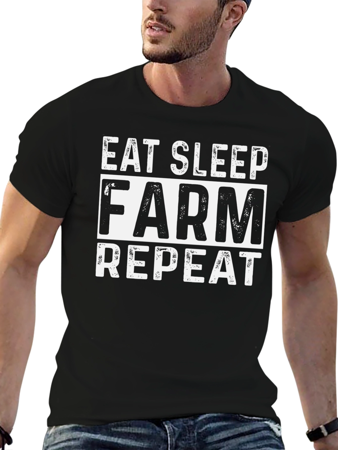 Eat Sleep Farm Repeat Graphic Tee