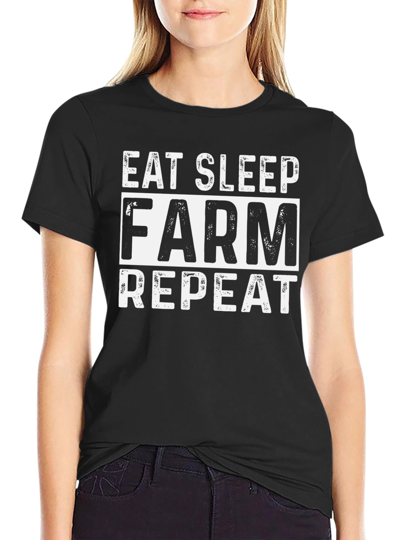 Eat Sleep Farm Repeat Graphic Tee