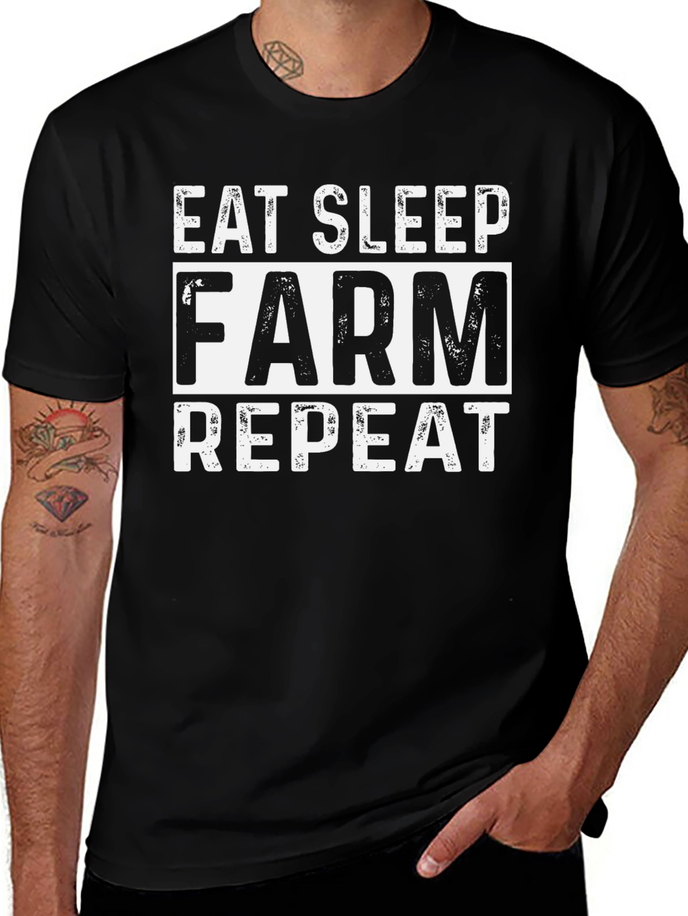 Eat Sleep Farm Repeat Graphic Tee