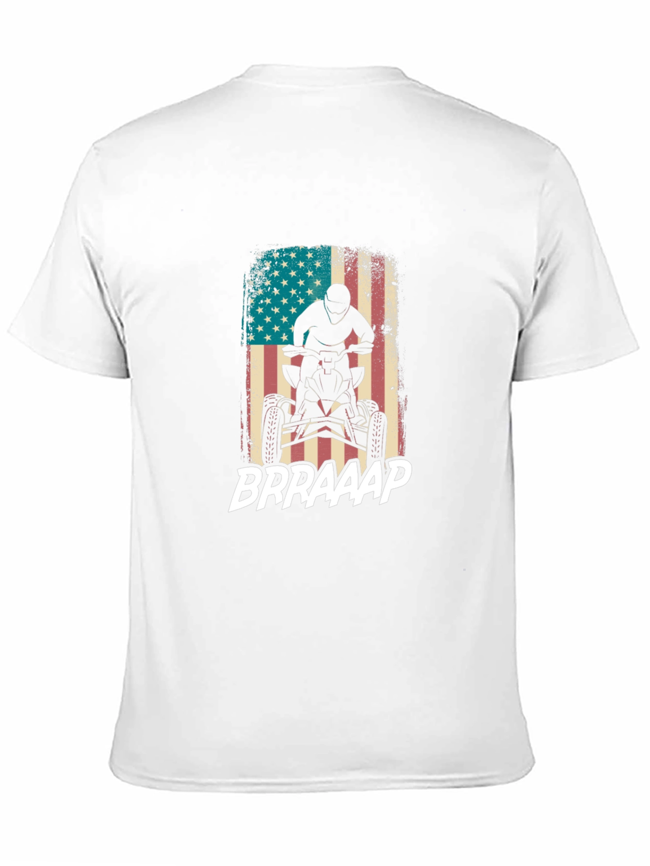American Flag ATV Rider Black T-Shirt