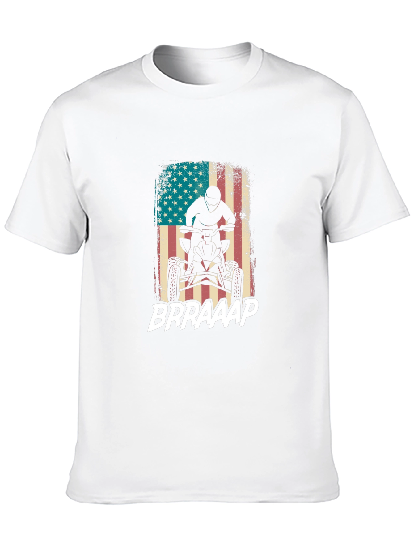 American Flag ATV Rider Black T-Shirt