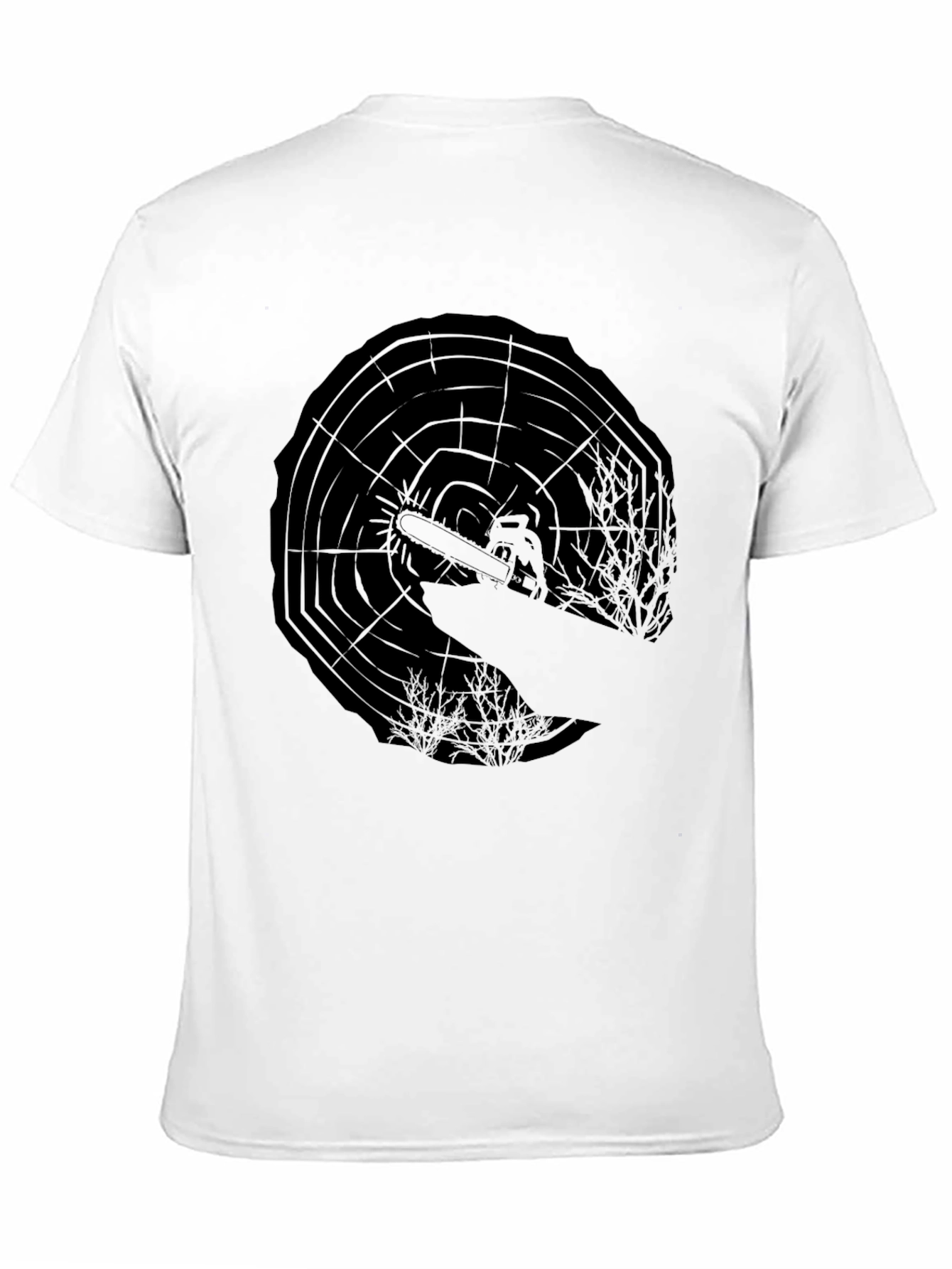 Chainsaw Tree Ring Graphic Tee - Lumberjack Style