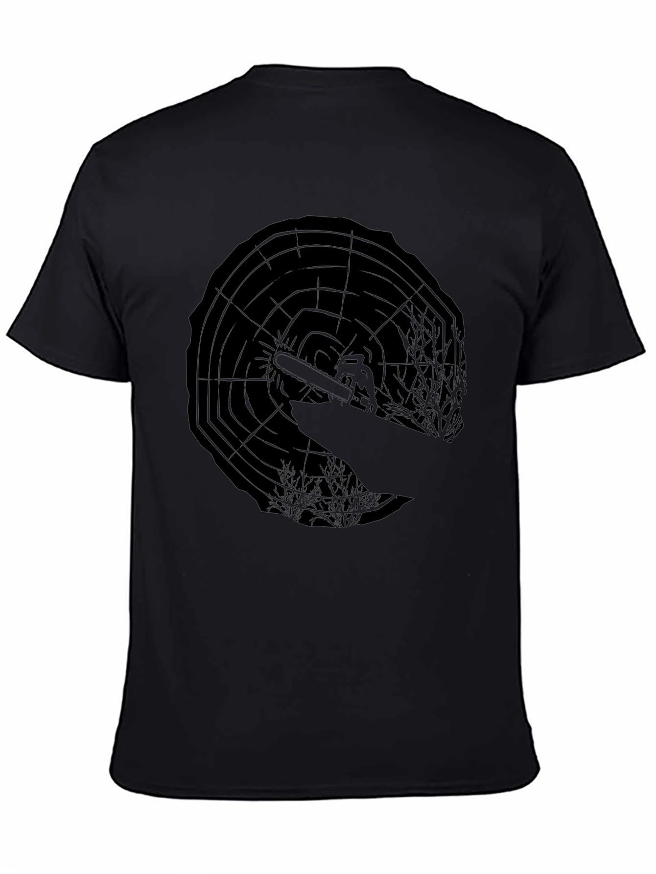 Chainsaw Tree Ring Graphic Tee - Lumberjack Style