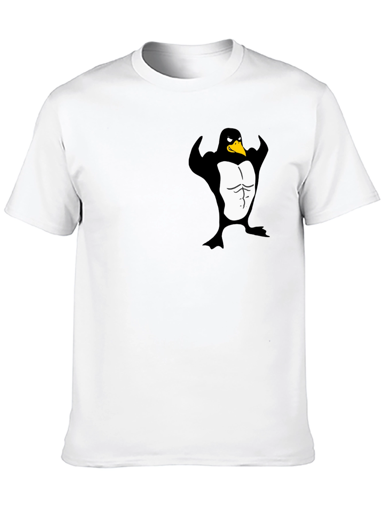 Muscle Penguin Graphic Black T-Shirt