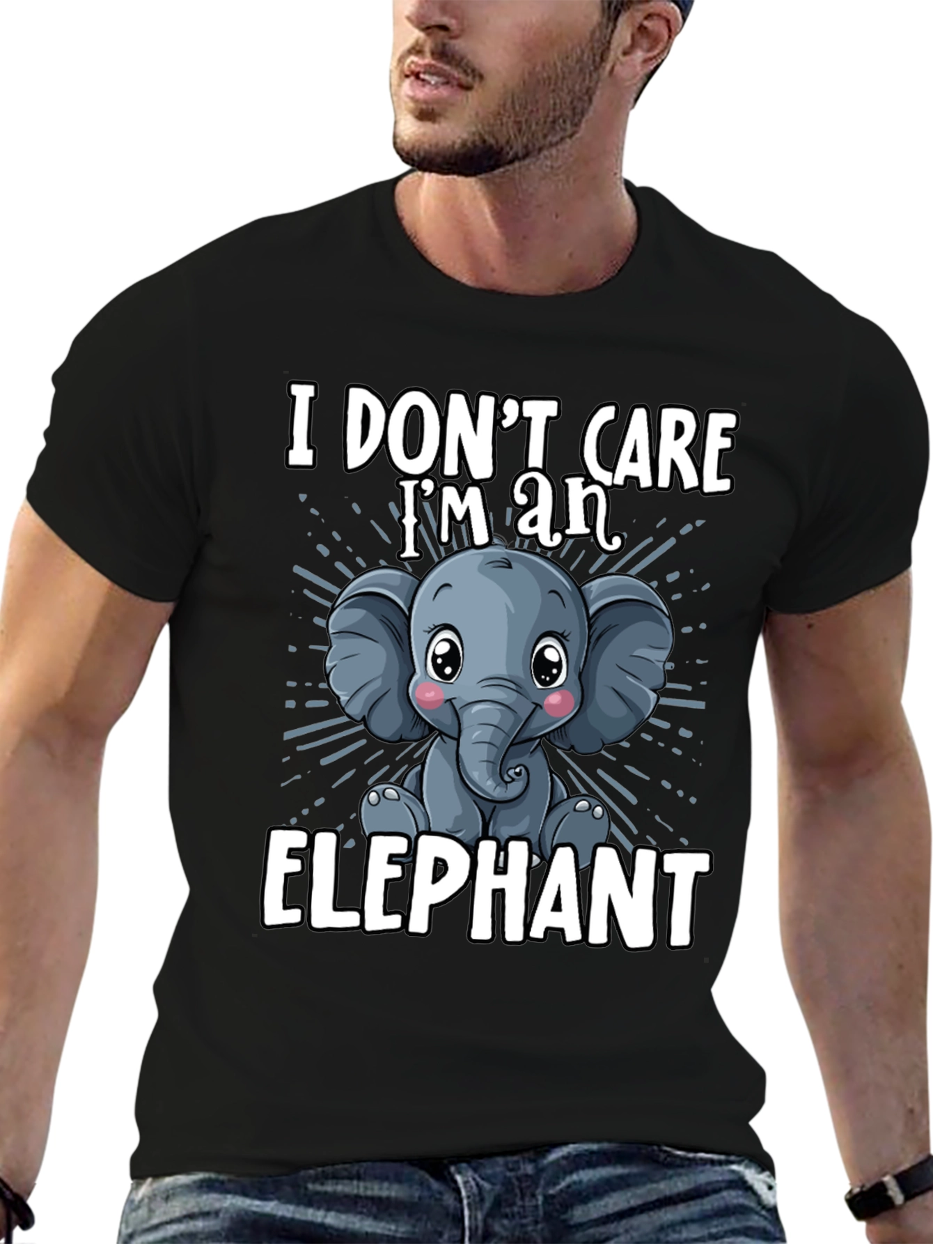 I Dont Care Im an Elephant Mens T-Shirt