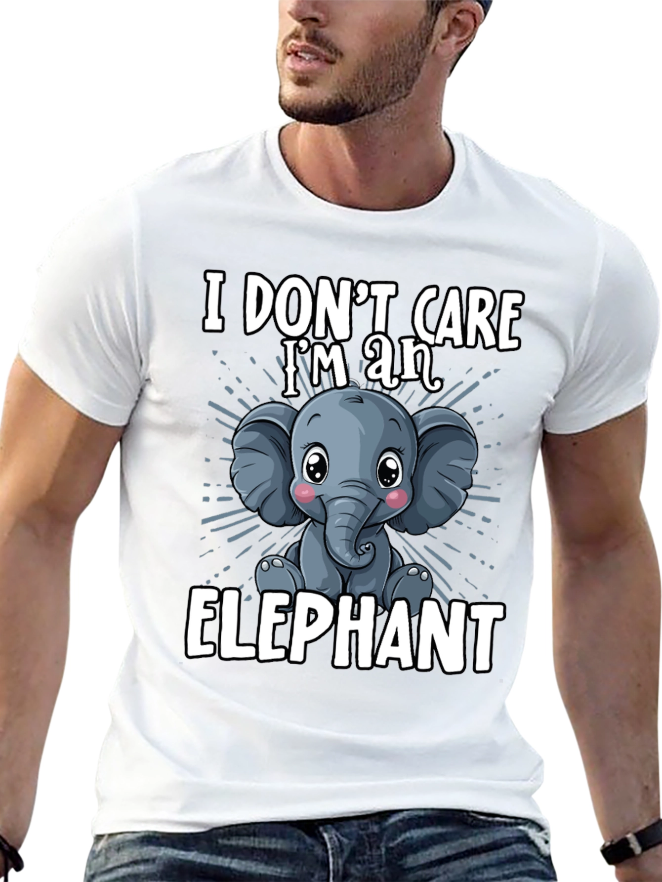 I Dont Care Im an Elephant Mens T-Shirt