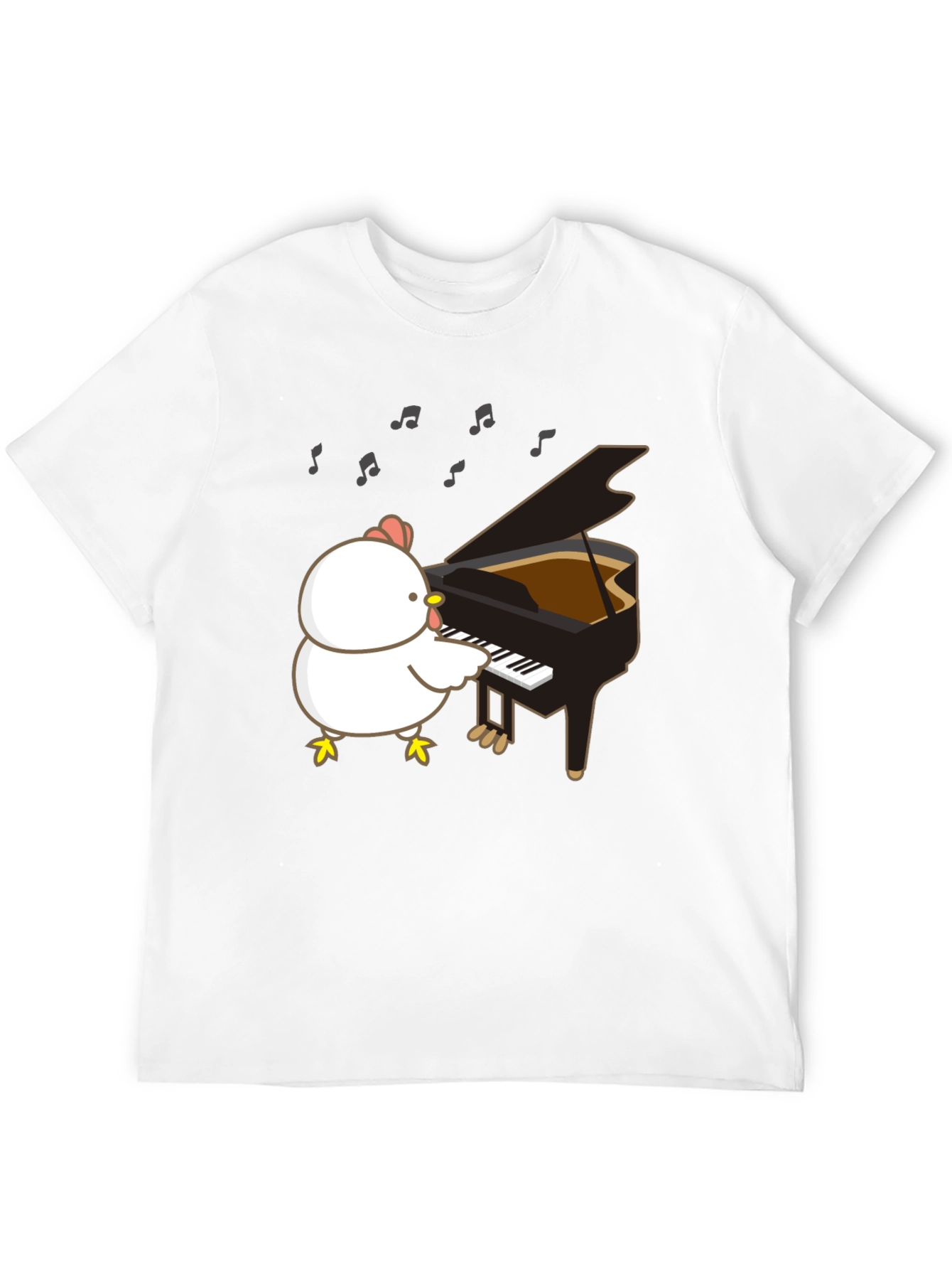 Funny Chicken Playing Piano T-Shirt