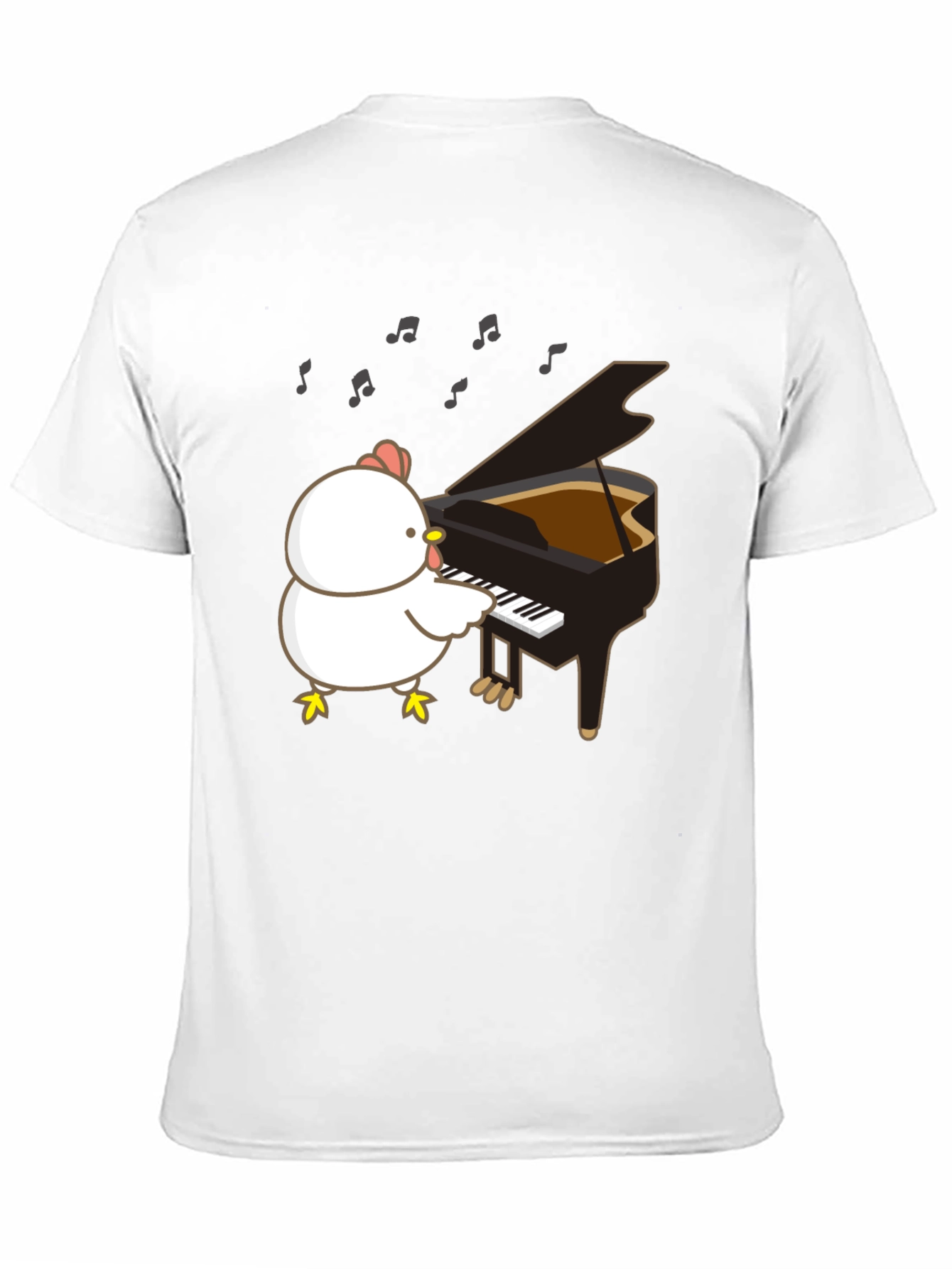 Funny Chicken Playing Piano T-Shirt