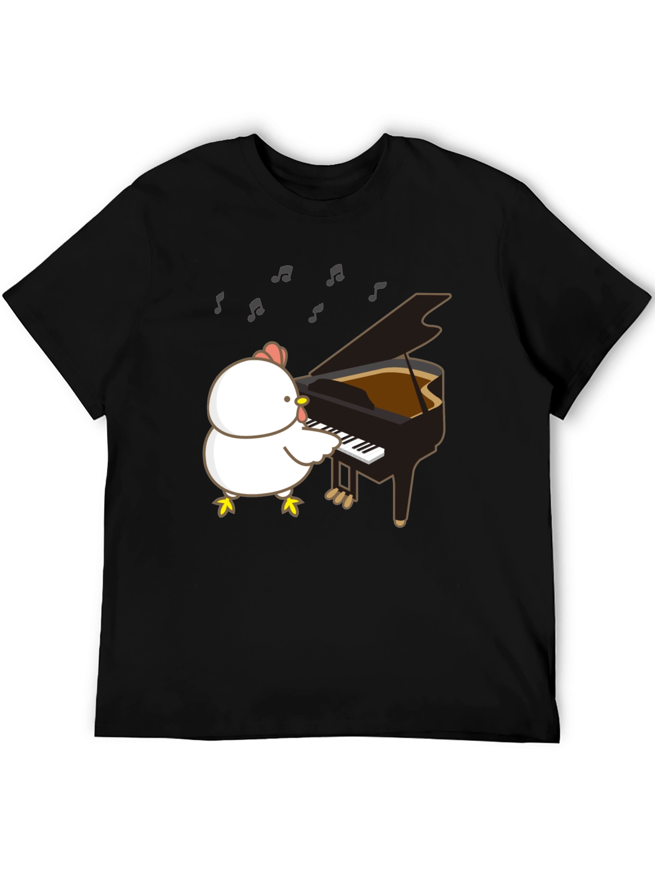 Funny Chicken Playing Piano T-Shirt