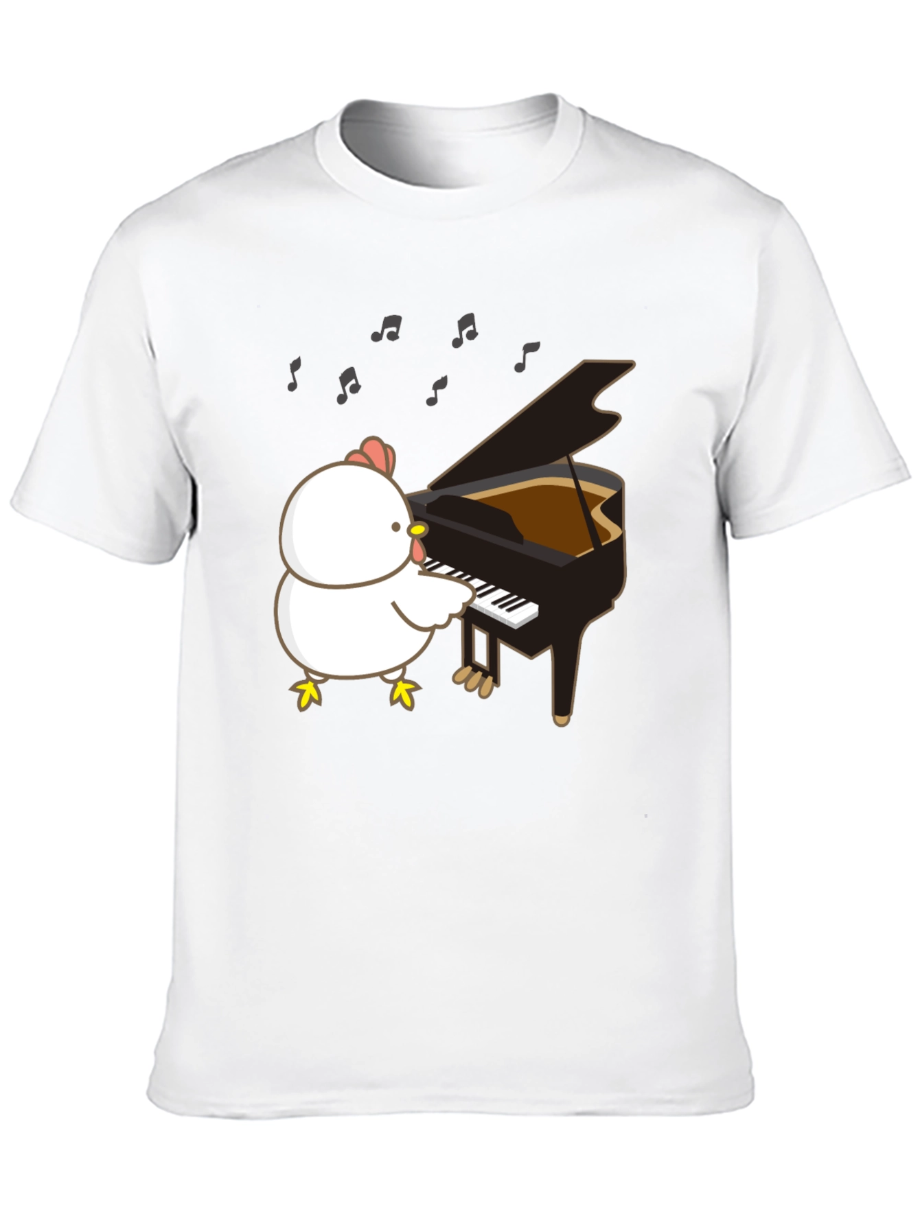 Funny Chicken Playing Piano T-Shirt