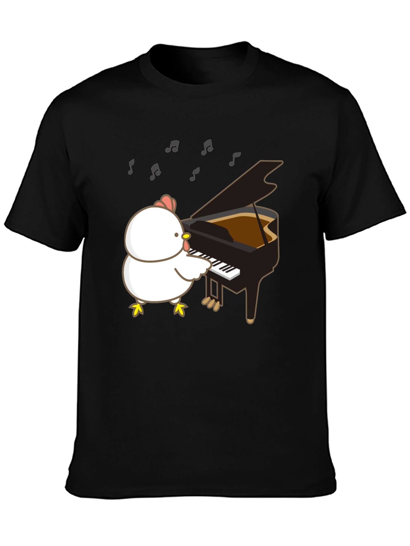 Funny Chicken Playing Piano T-Shirt