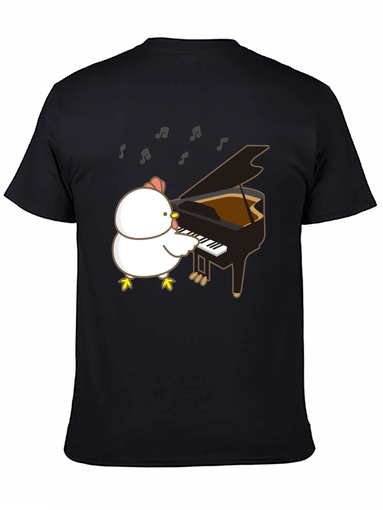 Funny Chicken Playing Piano T-Shirt
