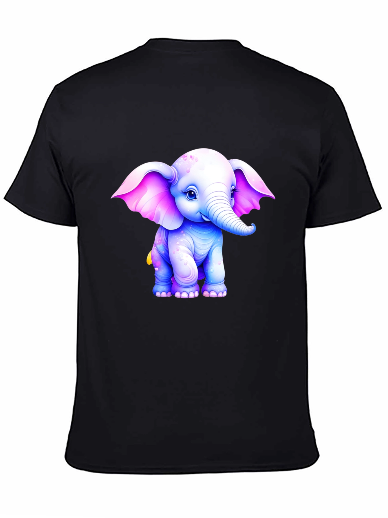 Cute Elephant Graphic T-Shirt - Black