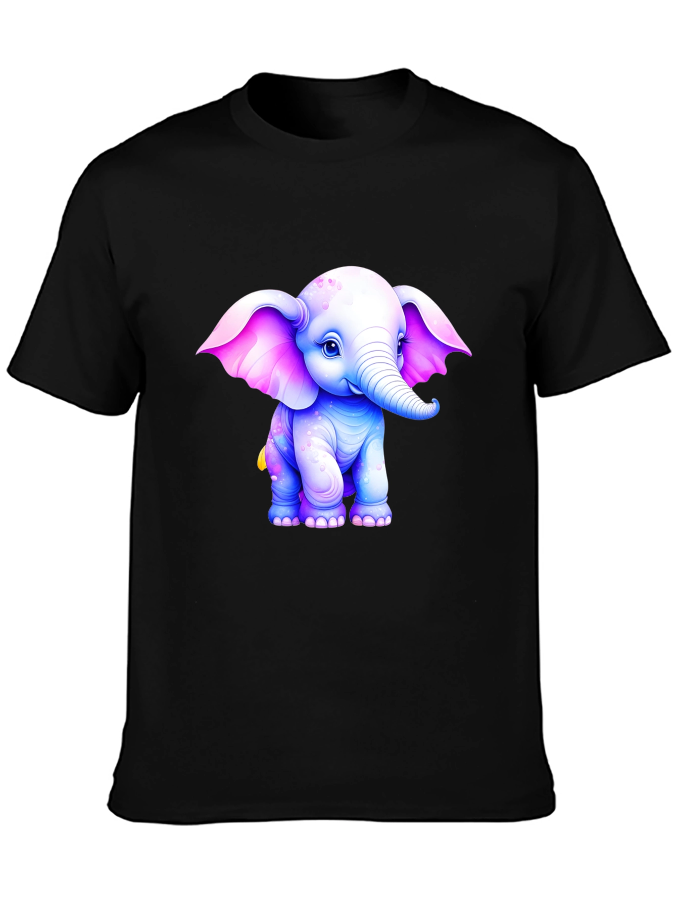 Cute Elephant Graphic T-Shirt - Black
