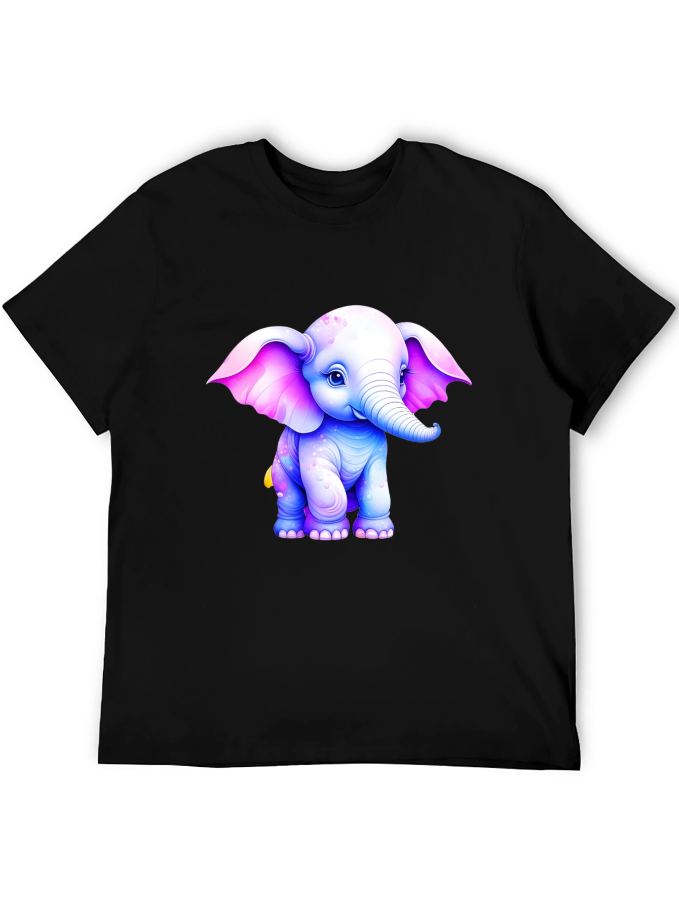 Cute Elephant Graphic T-Shirt - Black