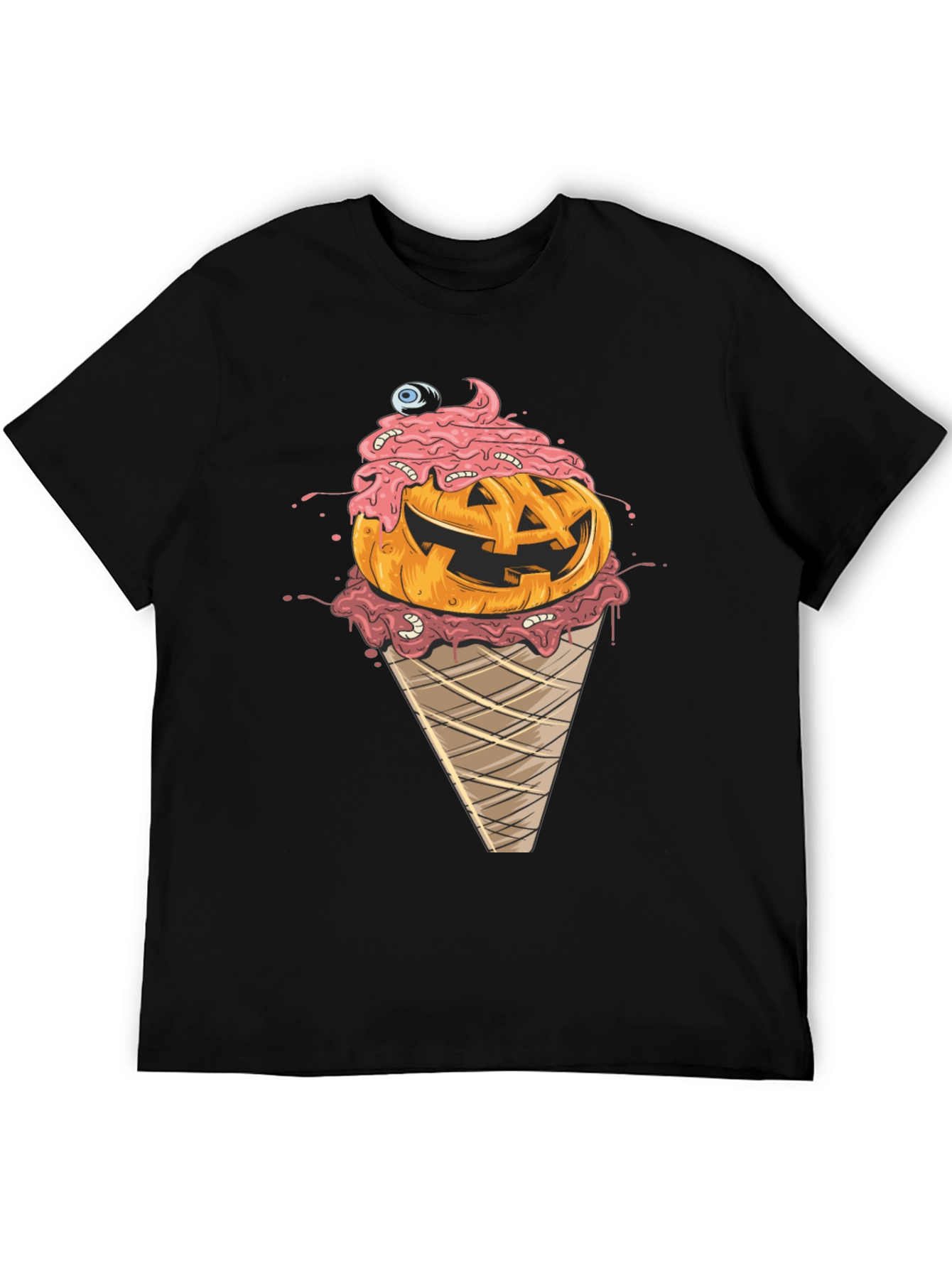 Halloween Pumpkin Ice Cream Cone Graphic Tee