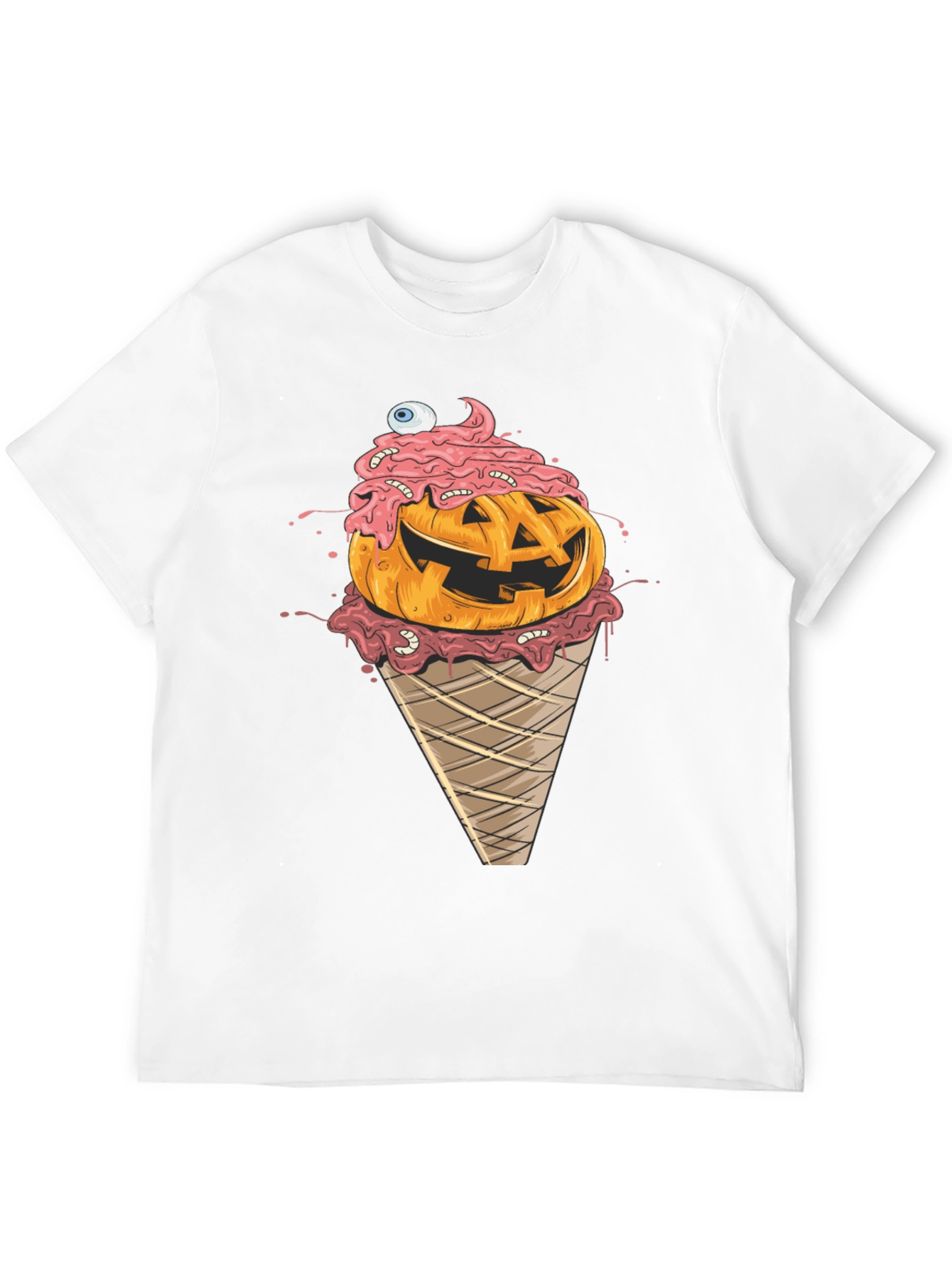 Halloween Pumpkin Ice Cream Cone Graphic Tee