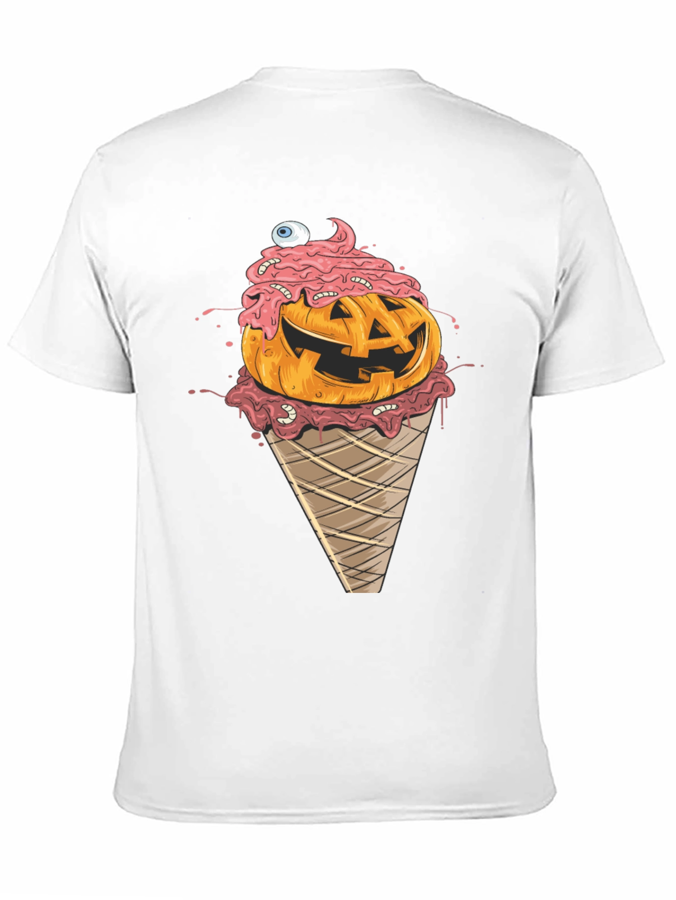 Halloween Pumpkin Ice Cream Cone Graphic Tee