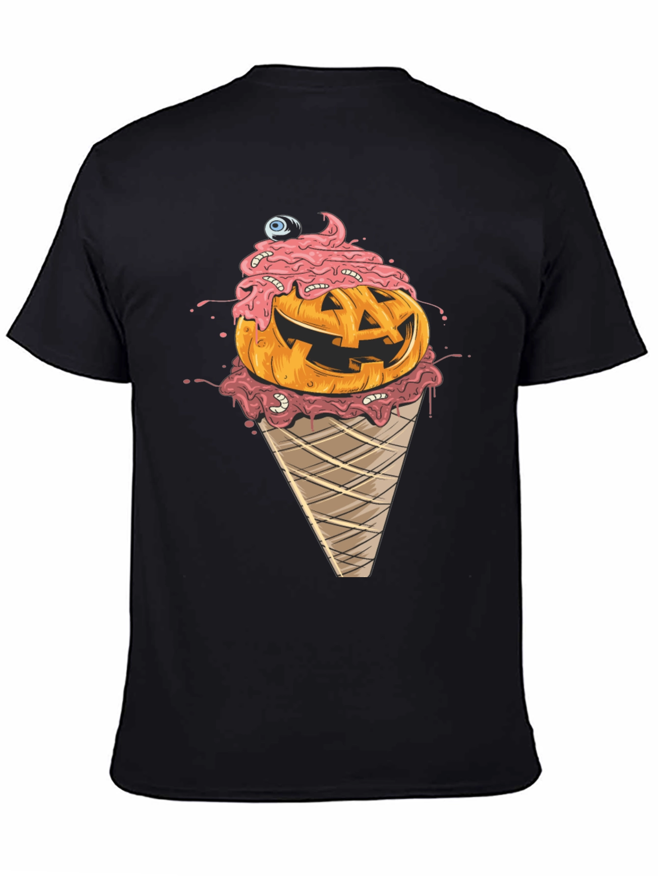 Halloween Pumpkin Ice Cream Cone Graphic Tee
