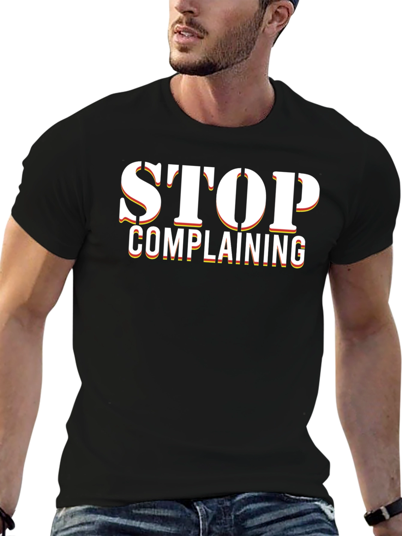 Stop Complaining Black Graphic Tee