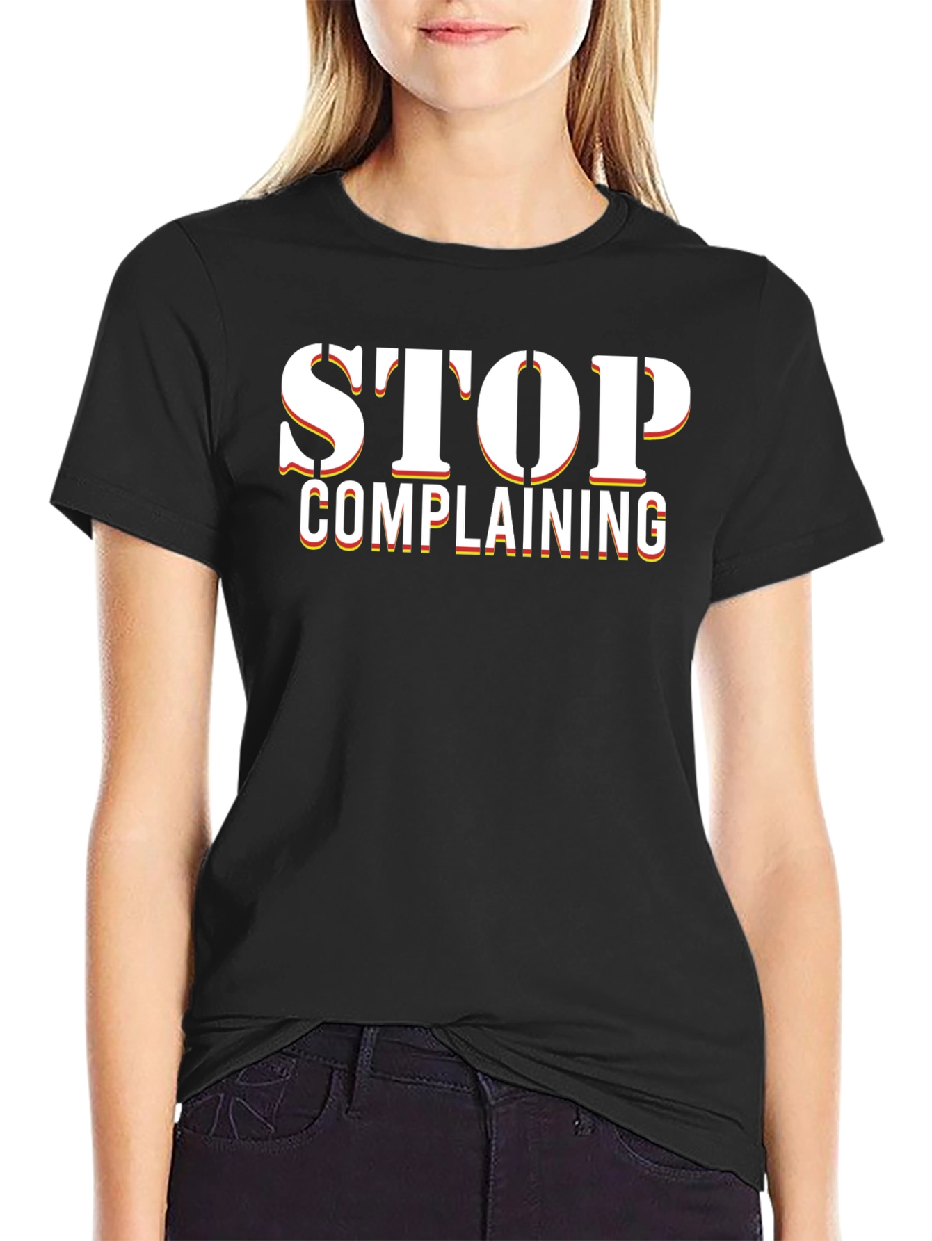 Stop Complaining Black Graphic Tee