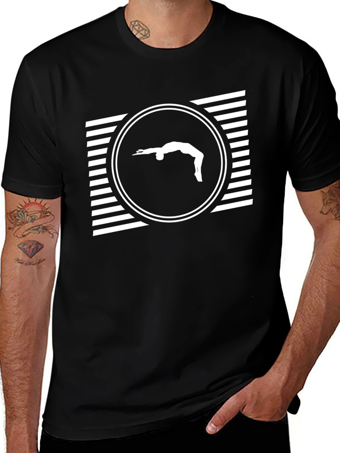 Gymnast Silhouette T-Shirt - Black