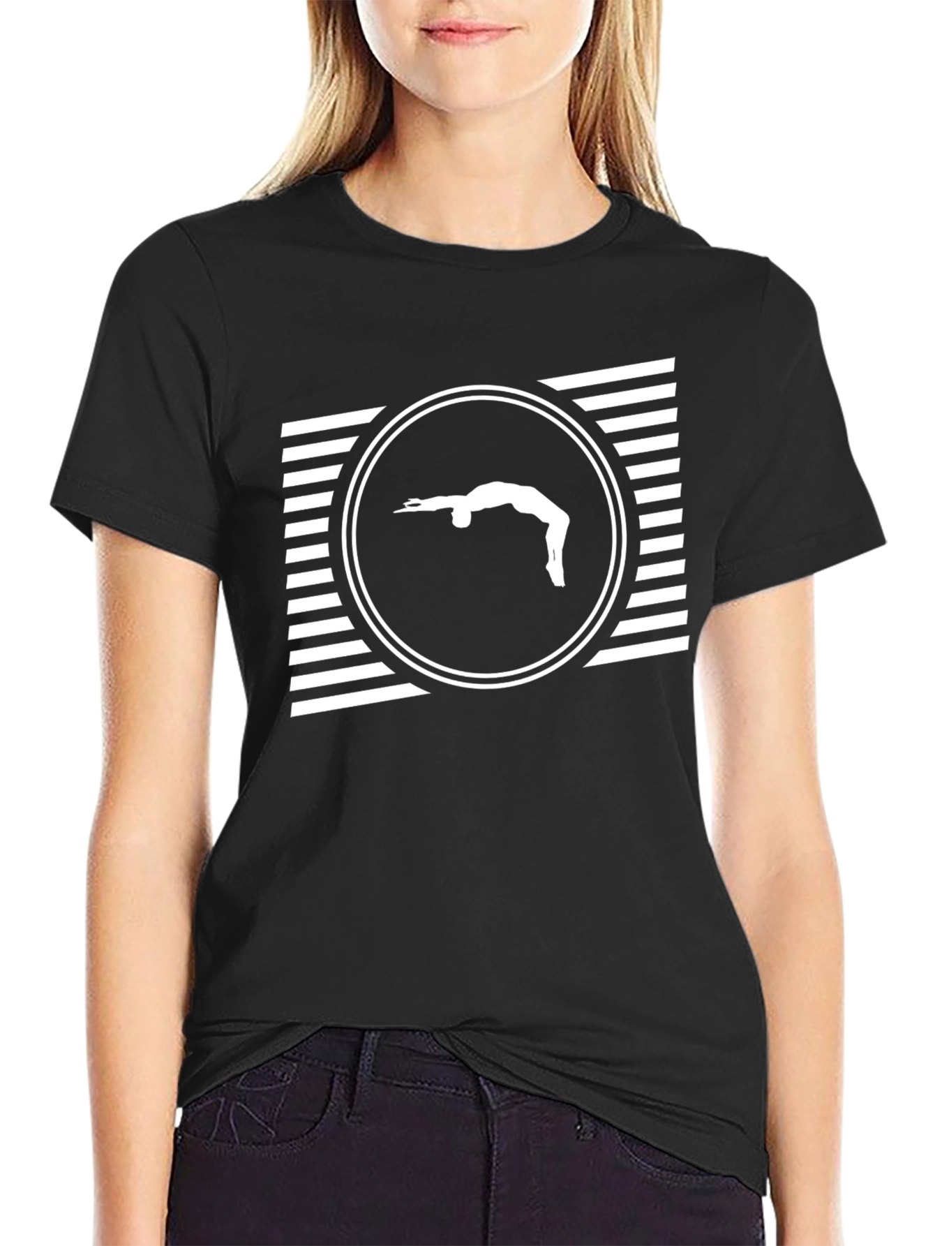 Gymnast Silhouette T-Shirt - Black