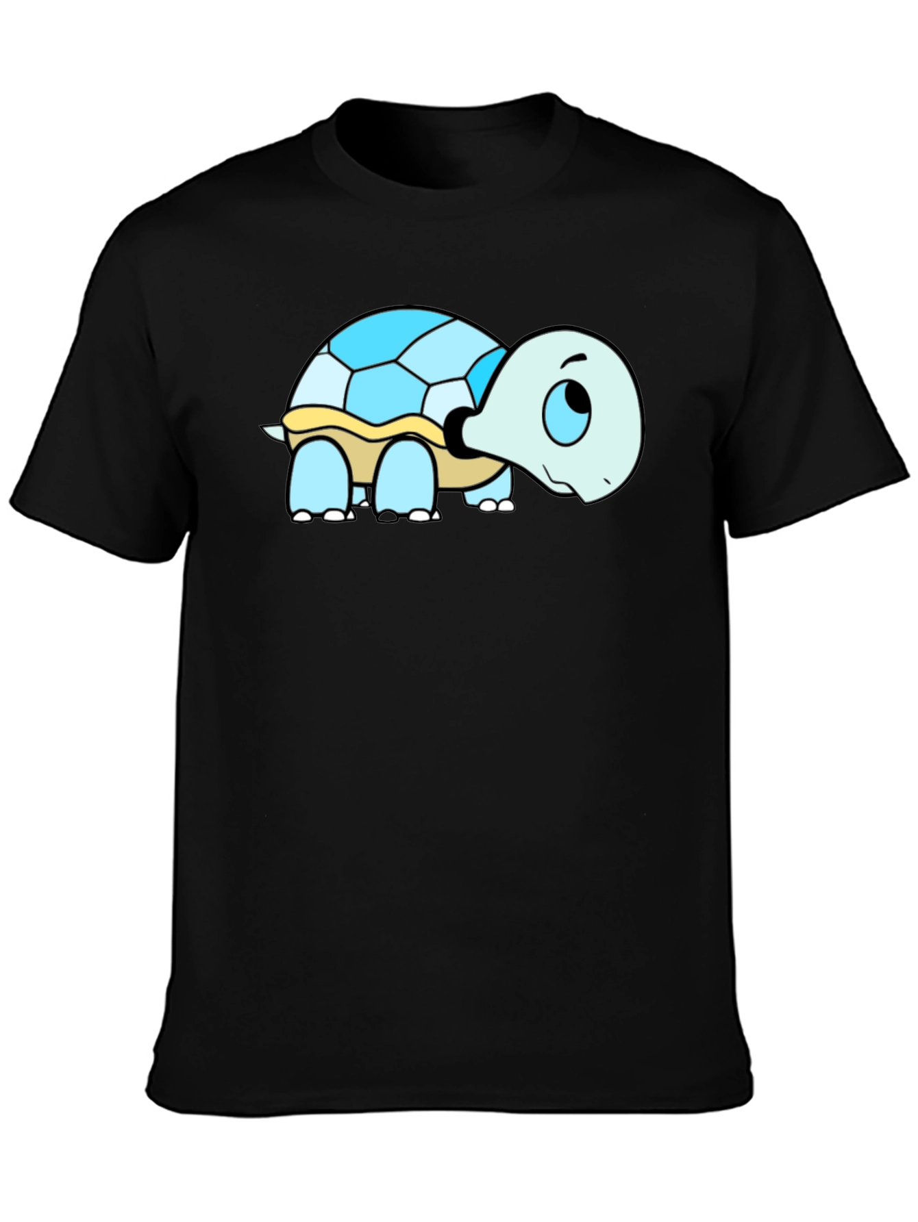 Cartoon Turtle Graphic T-Shirt - Black