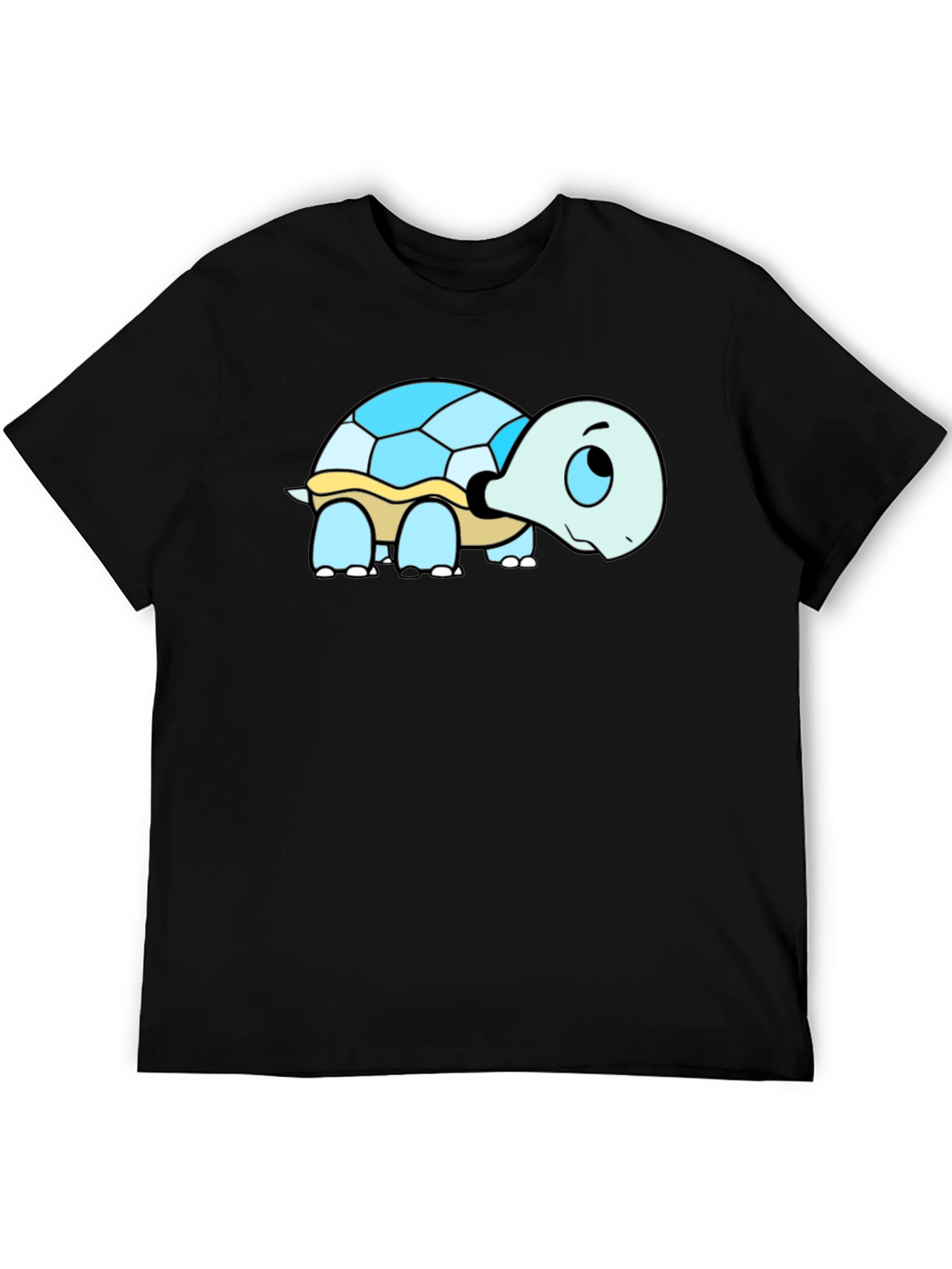 Cartoon Turtle Graphic T-Shirt - Black