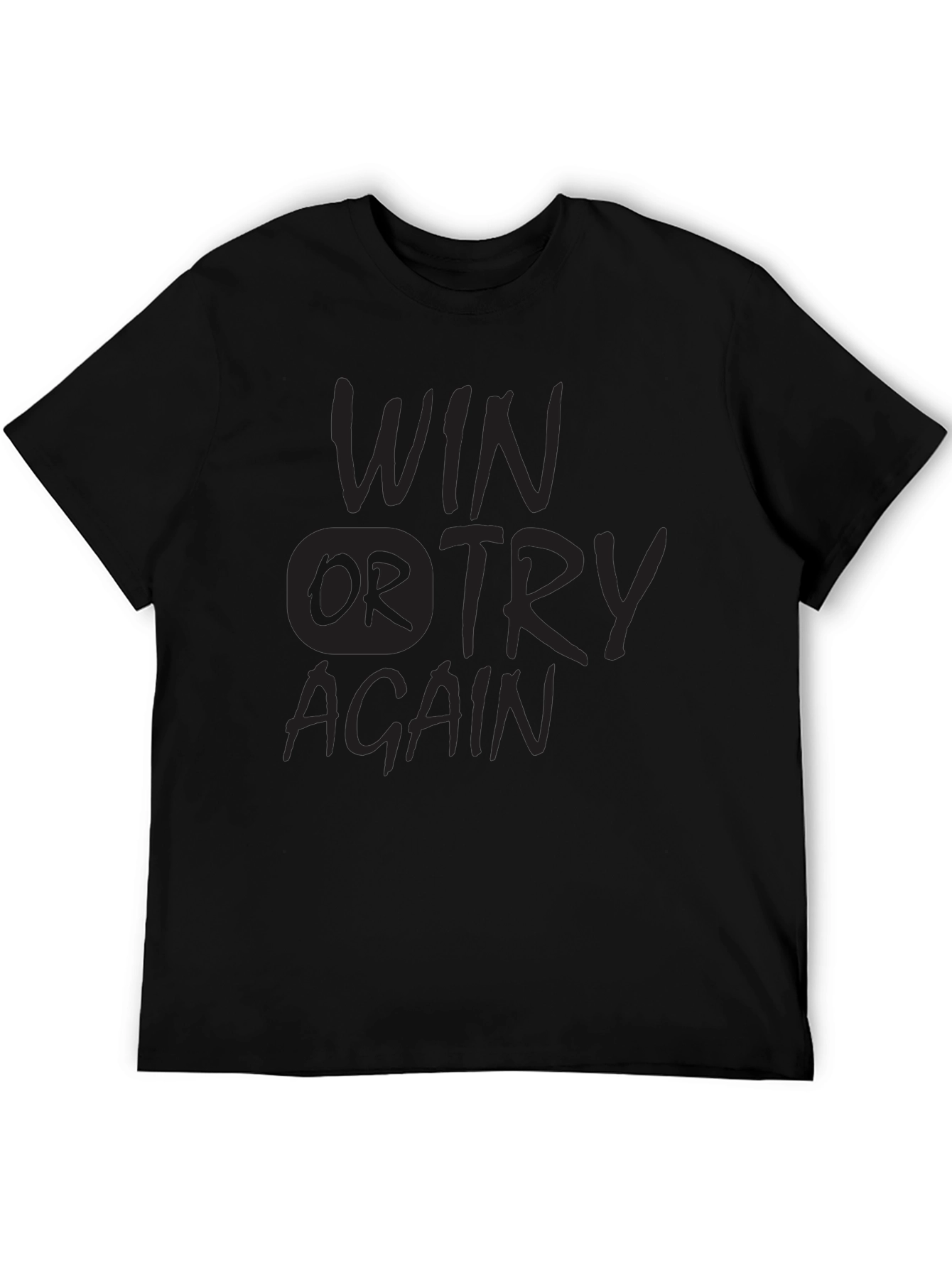 Win or Try Again Graphic Tee - Black