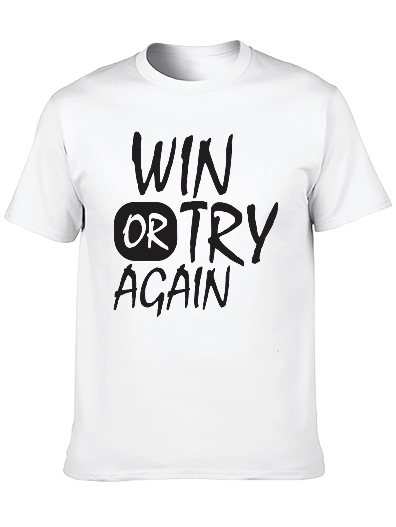 Win or Try Again Graphic Tee - Black