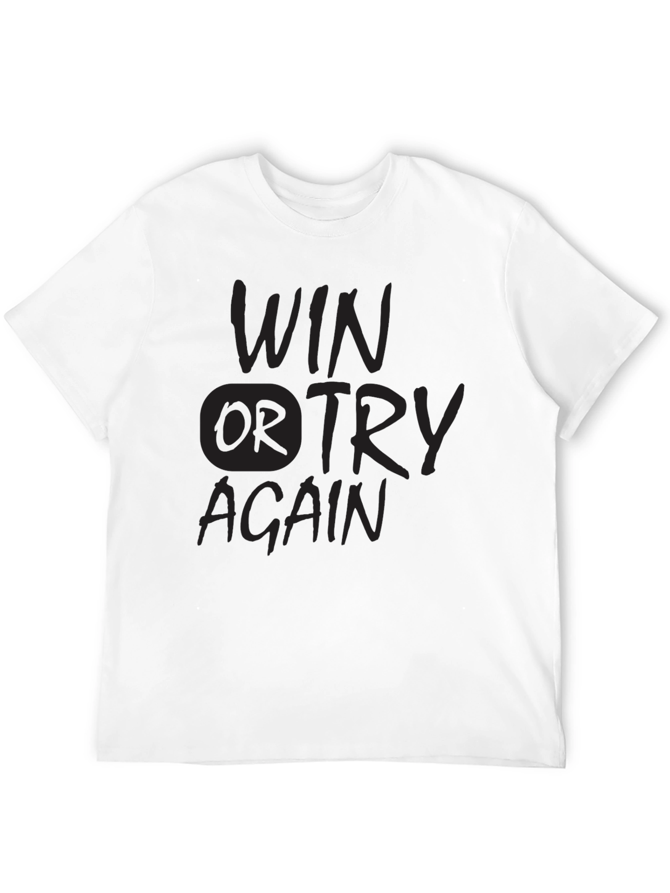 Win or Try Again Graphic Tee - Black