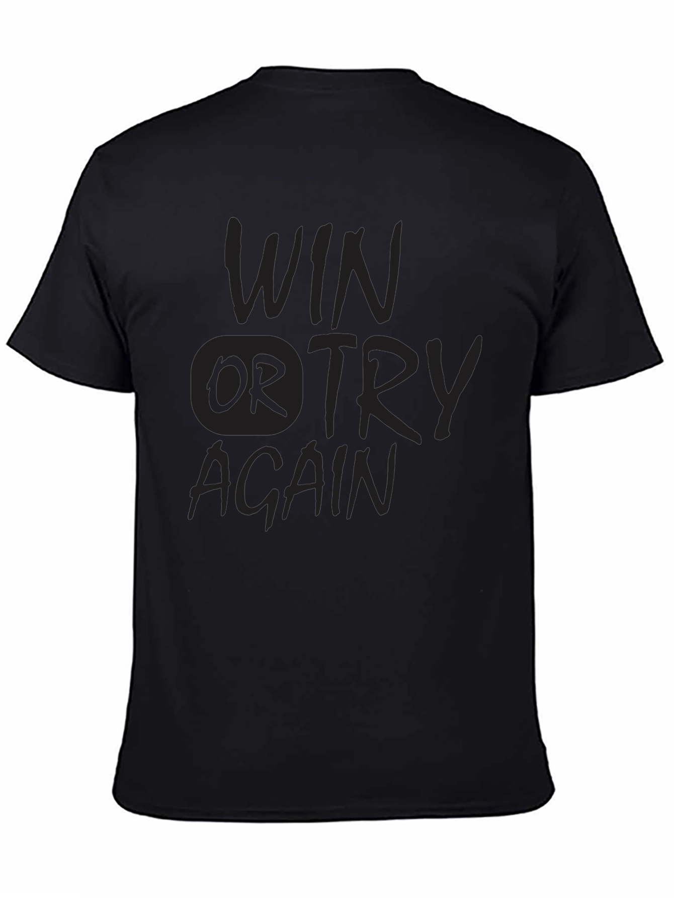 Win or Try Again Graphic Tee - Black